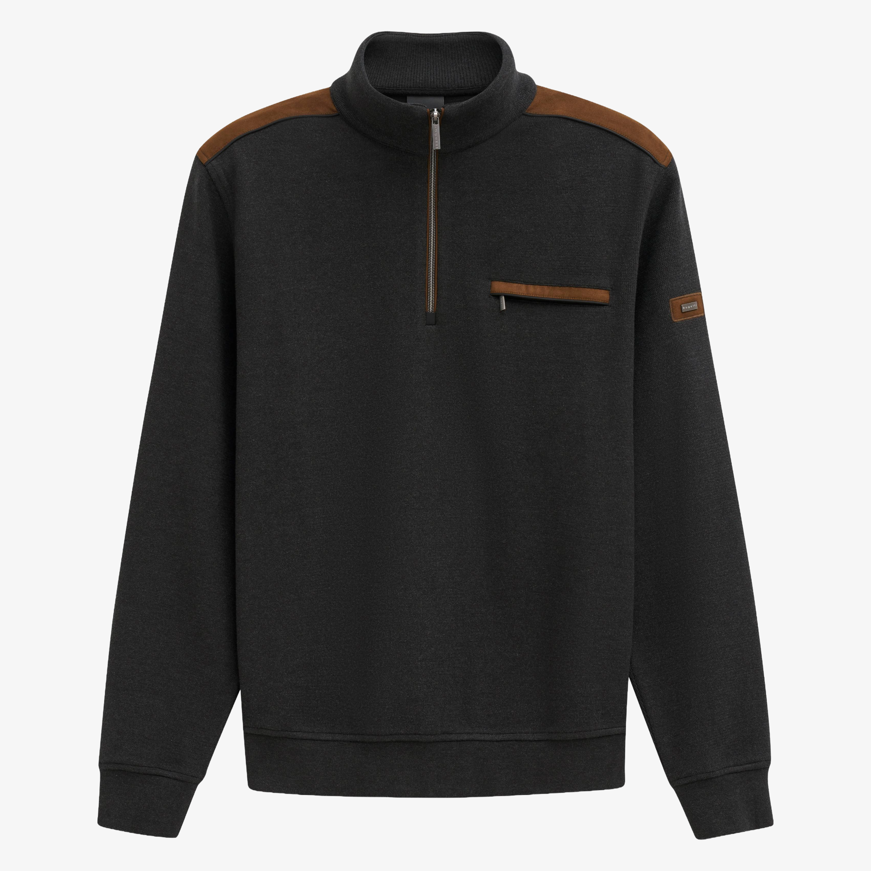 Bugatti 1/2 Zip Jersey Sweatshirt - Dark Grey