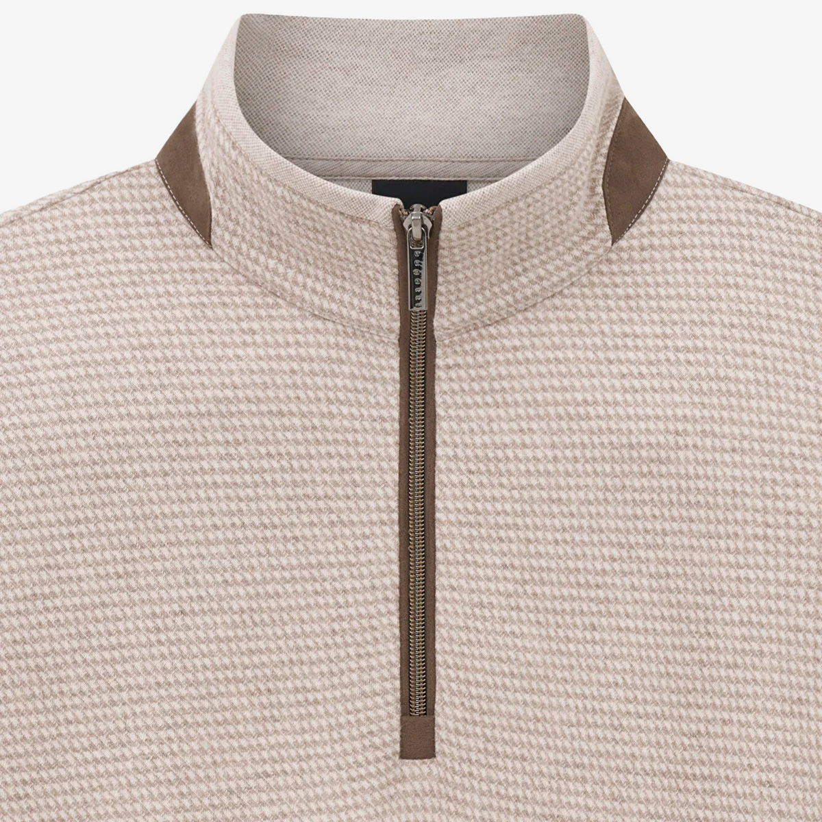 Bugatti Half Zip Jersey Sweatshirt - Beige