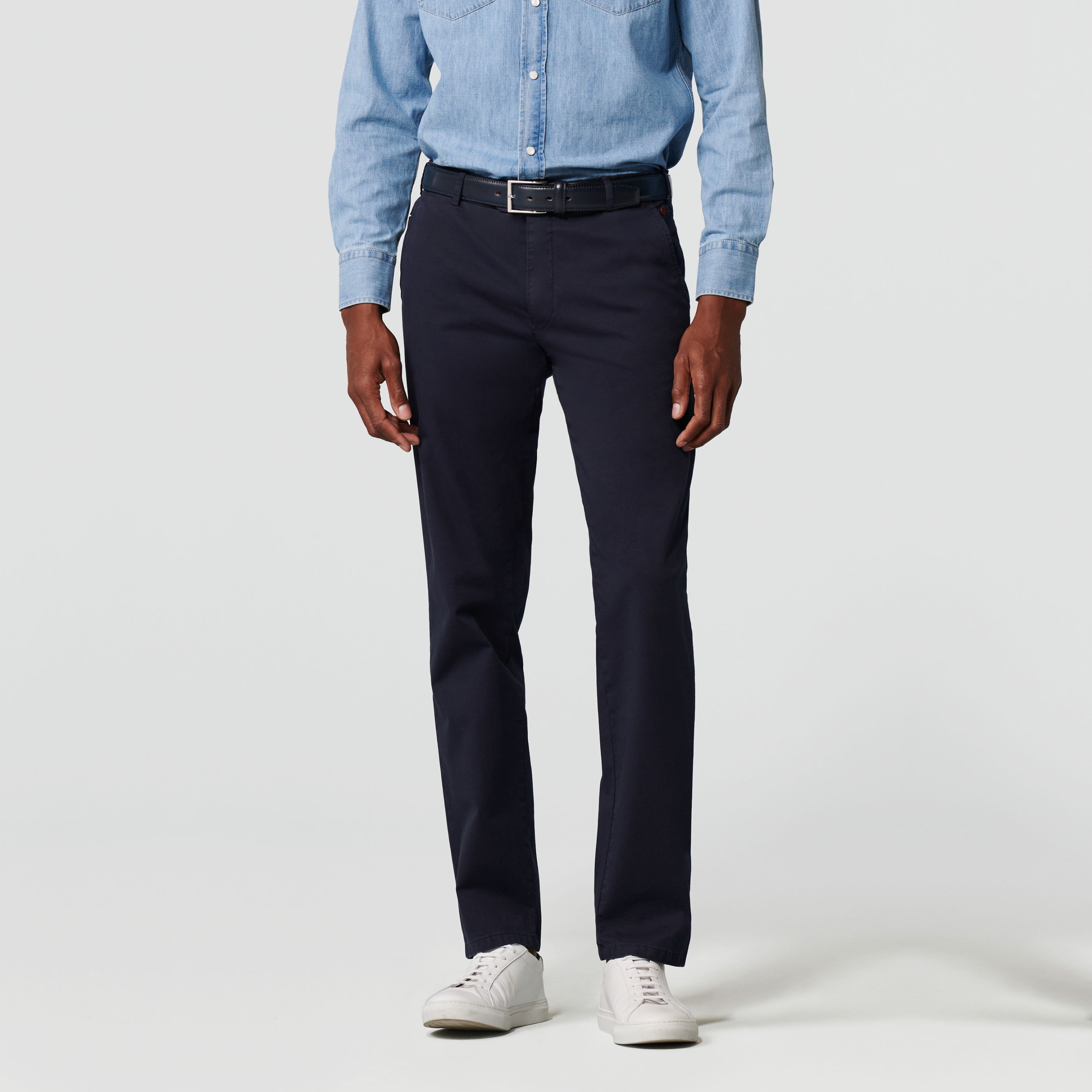 Meyer Bonn Modern Fit Chinos - Navy