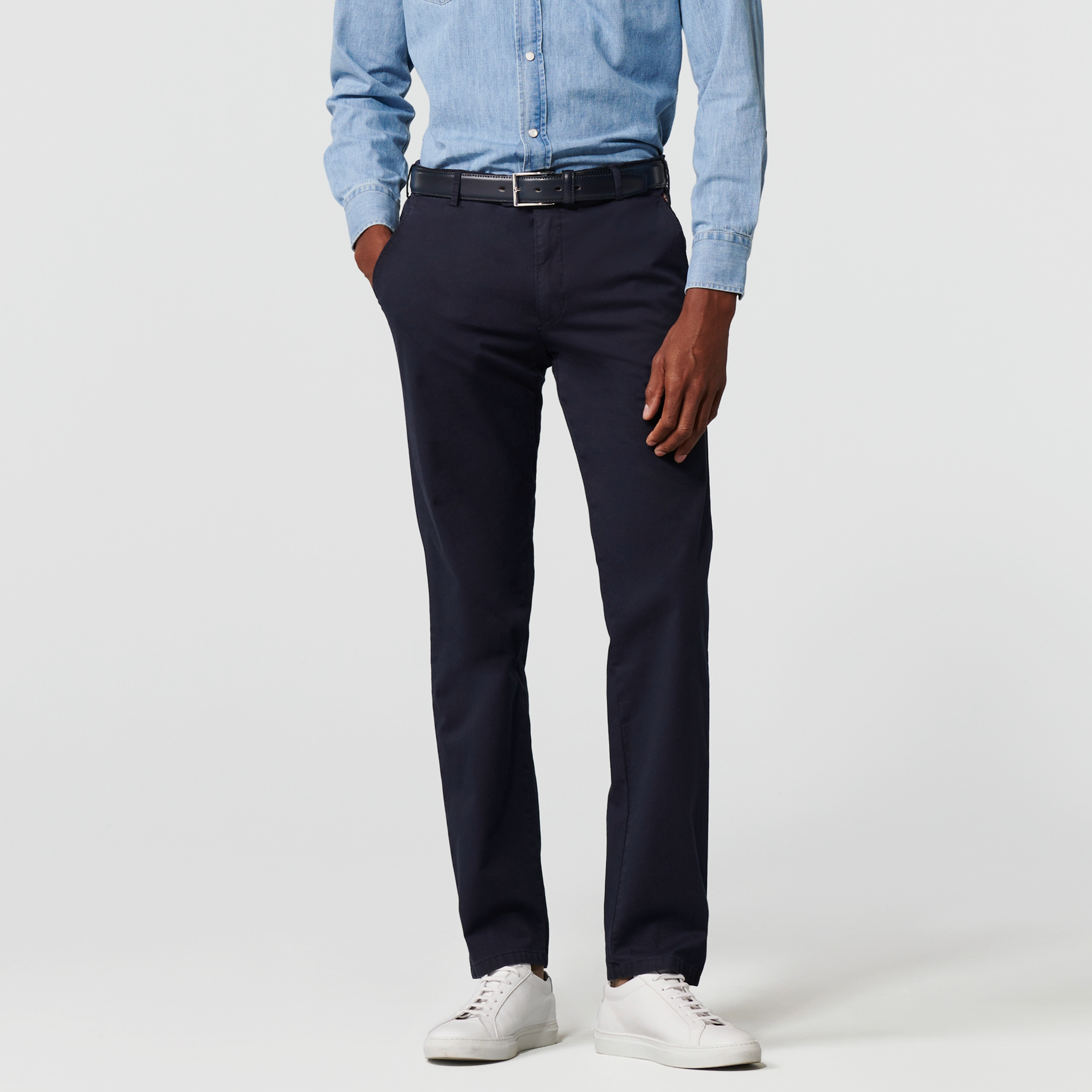 Meyer Bonn Modern Fit Chinos - Navy