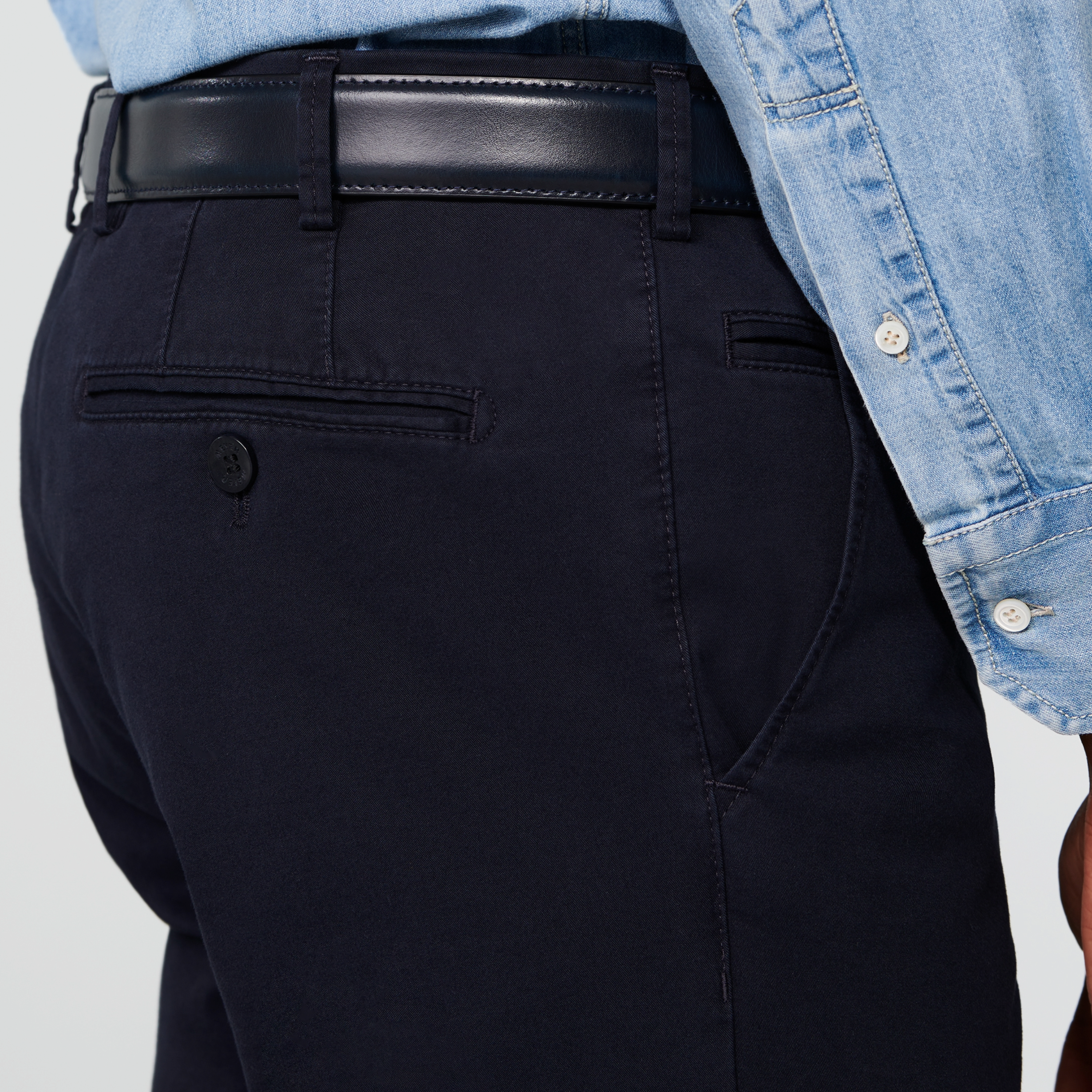 Meyer Bonn Modern Fit Chinos - Navy