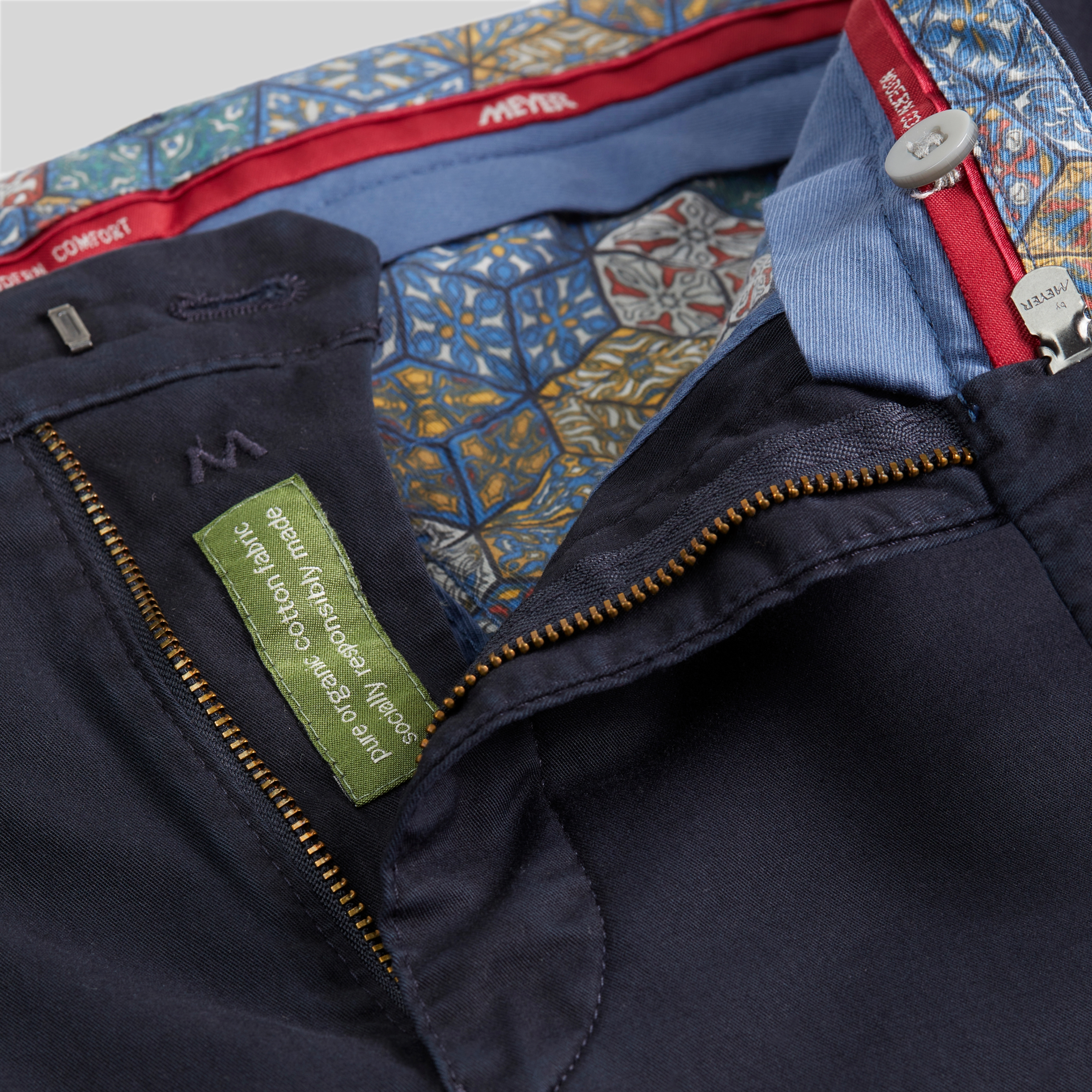 Meyer Bonn Modern Fit Chinos - Navy