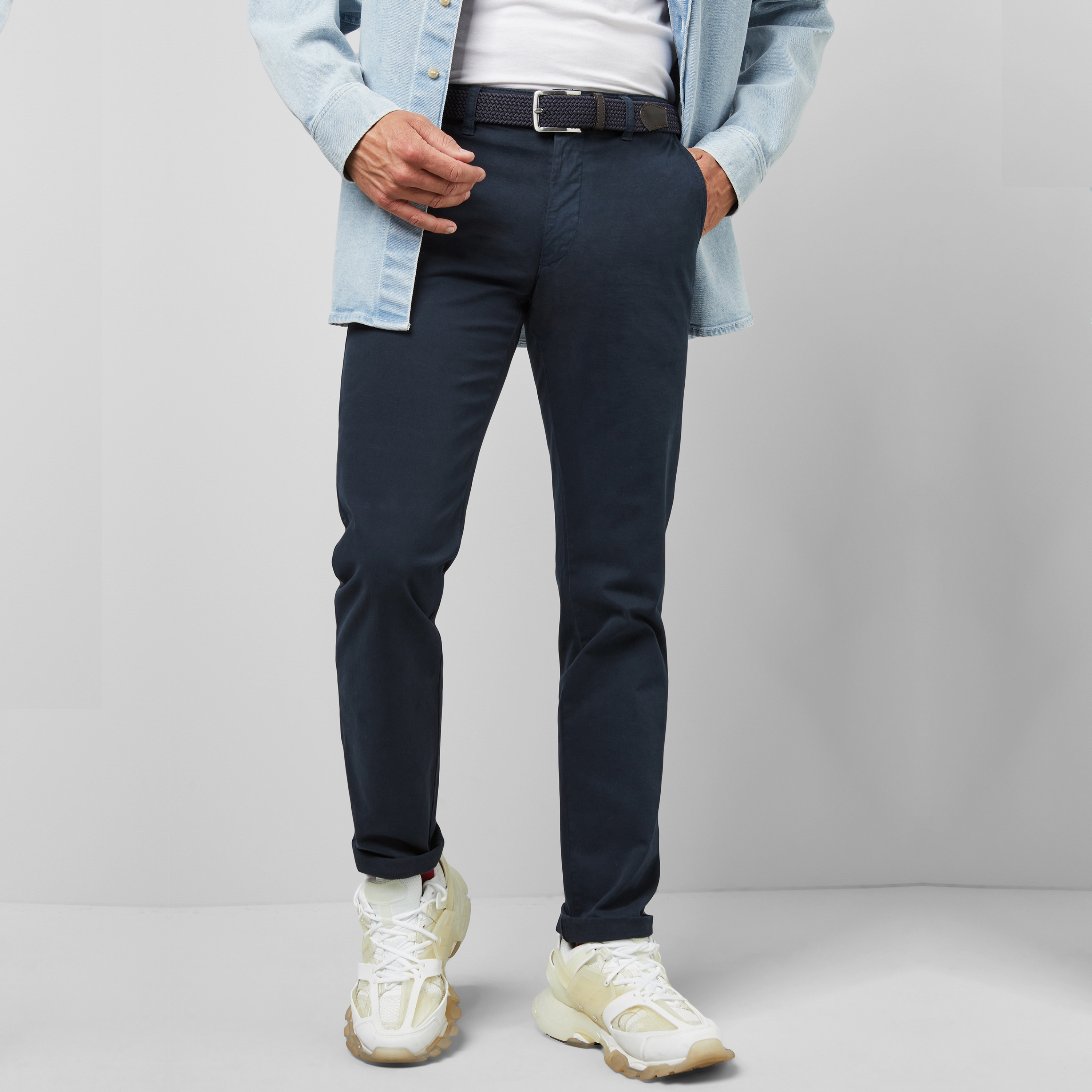 M5 by Meyer Slim Fit Chinos - Navy