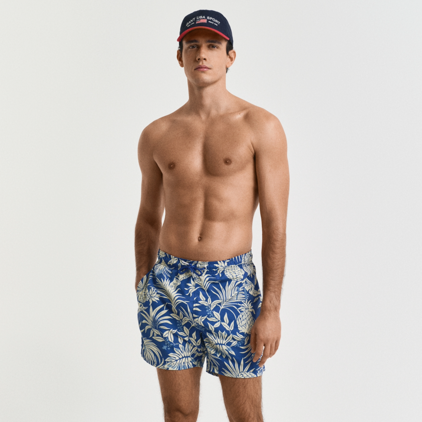 Gant Tropical Print Swim Shorts - Rich Blue