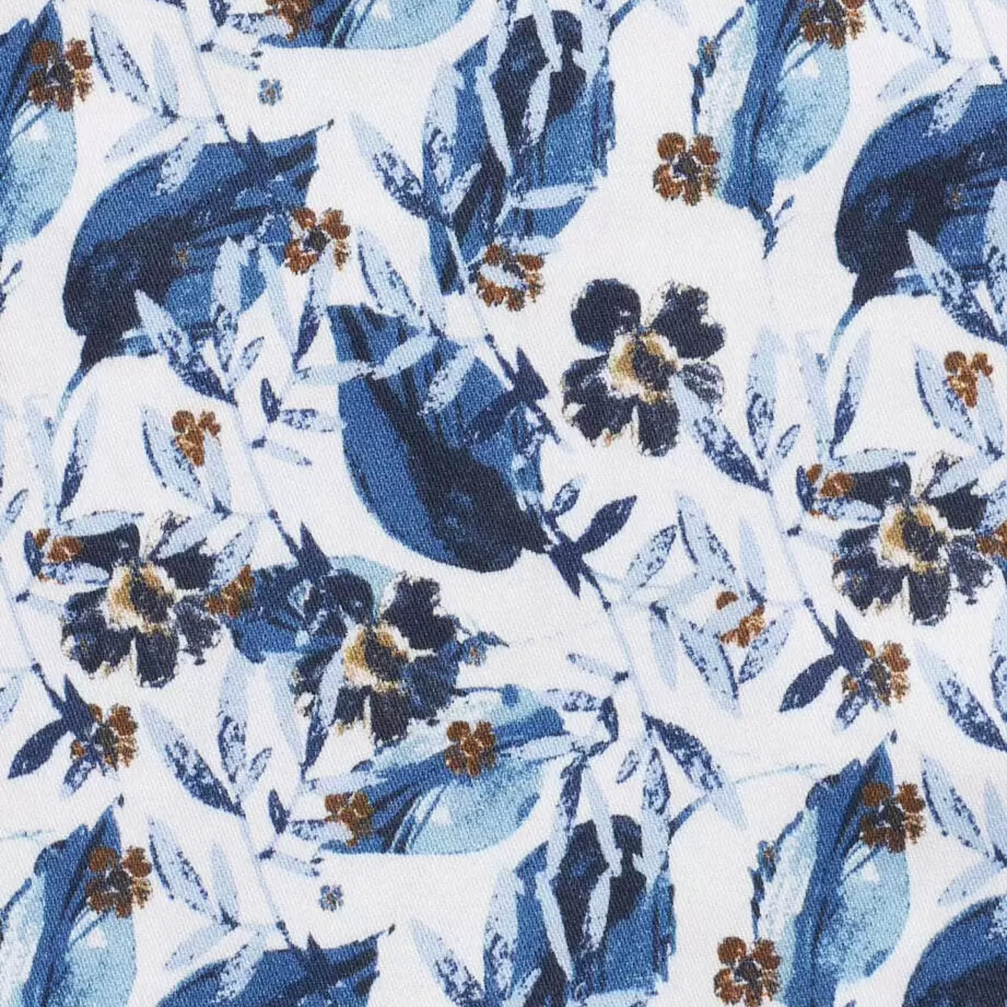 Bugatti Floral Printed Short Sleeve Shirt - Blue-Grey