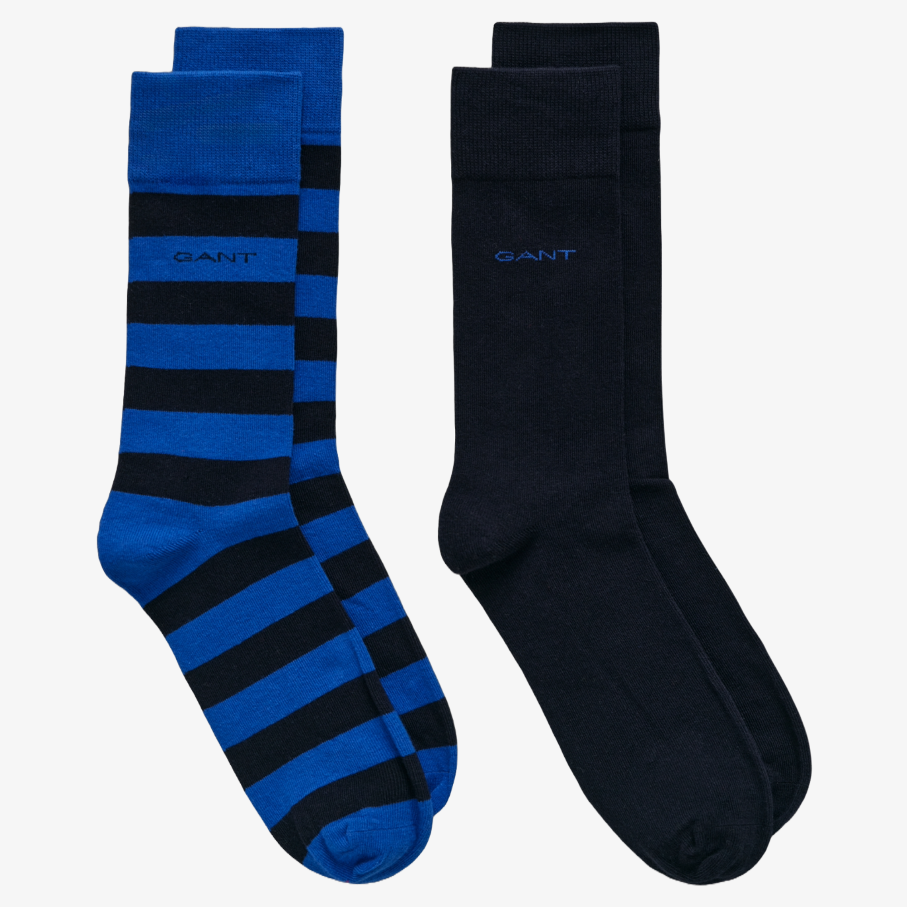 Gant Barstripe & Solid 2-Pack Socks - Lapis Blue
