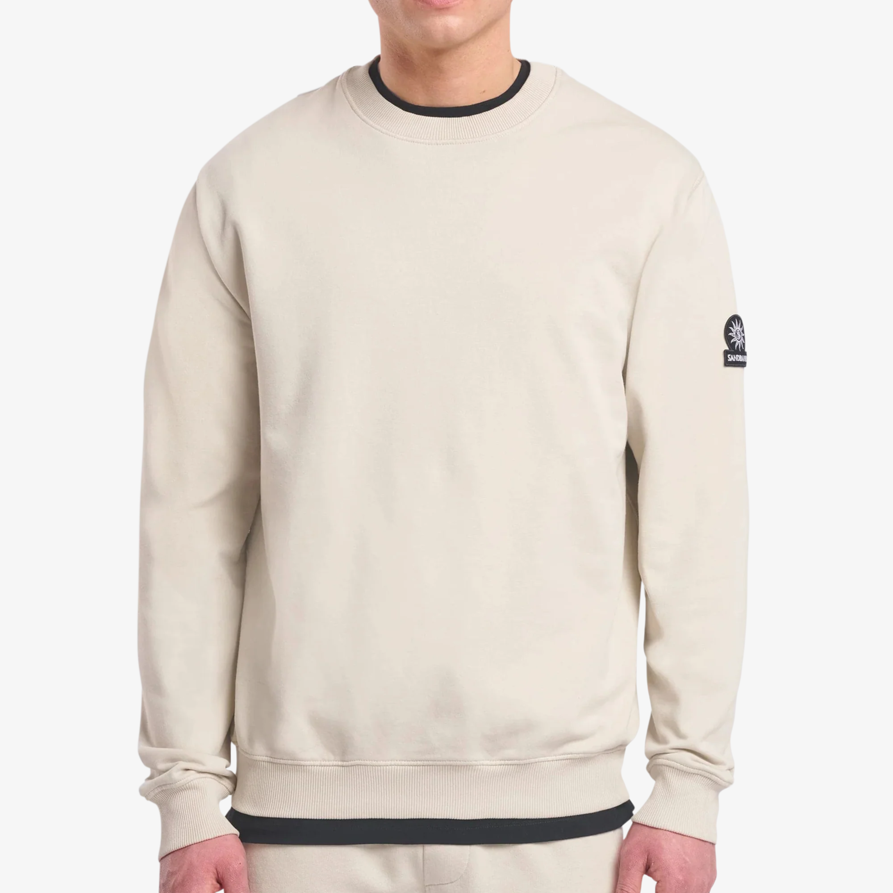 Sandbanks Badge Logo Sweatshirt - Stone