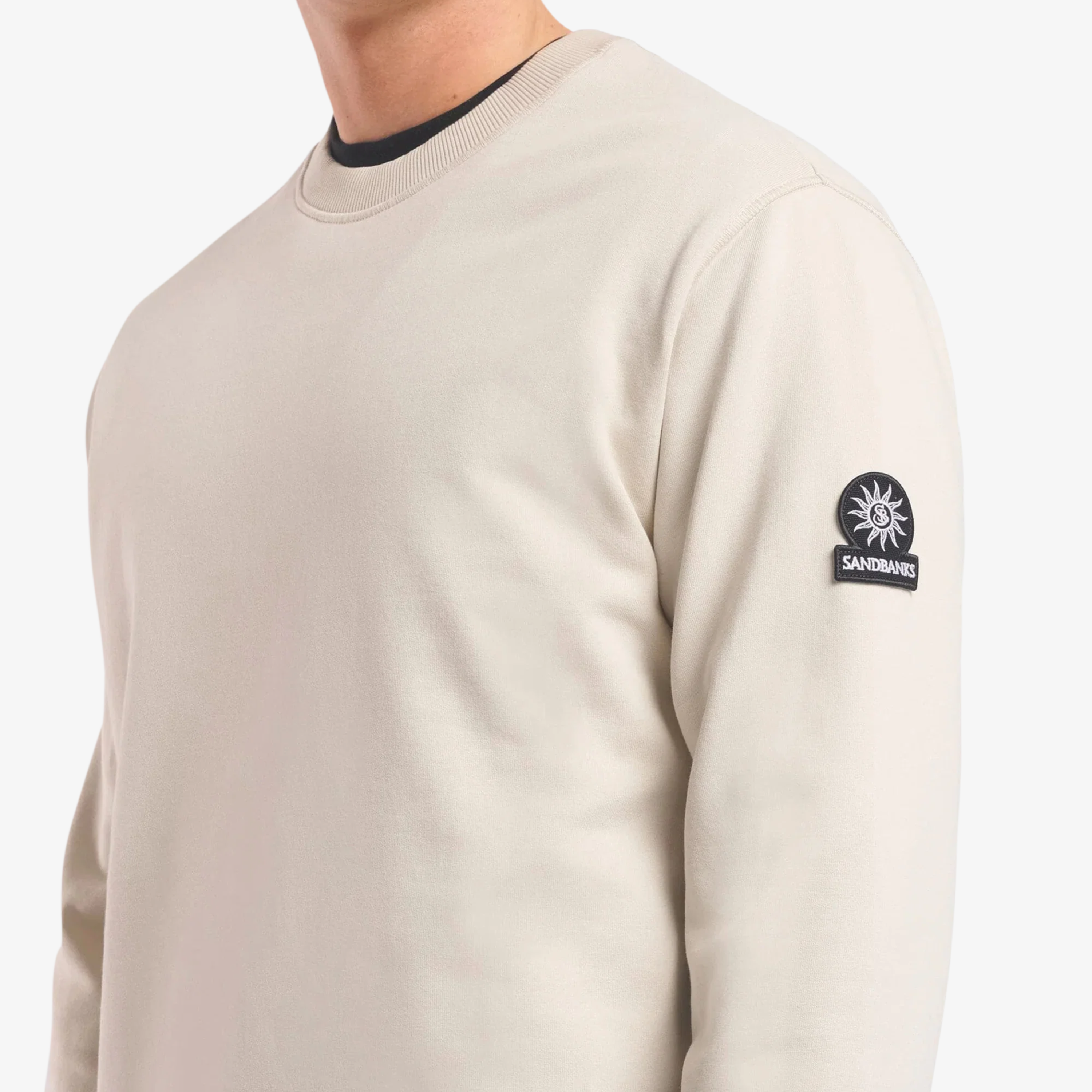 Sandbanks Badge Logo Sweatshirt - Stone
