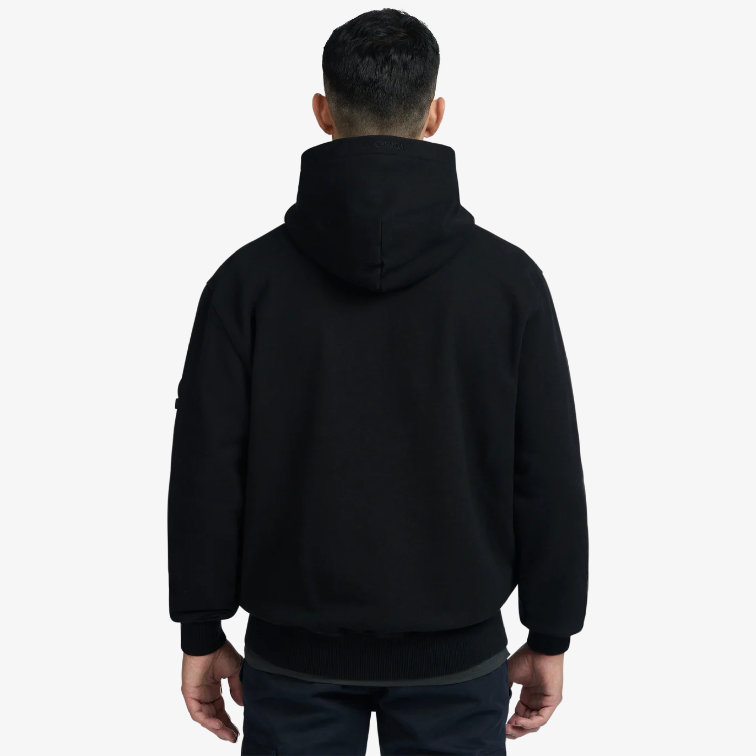 Sandbanks Badge Logo Hoodie - Black