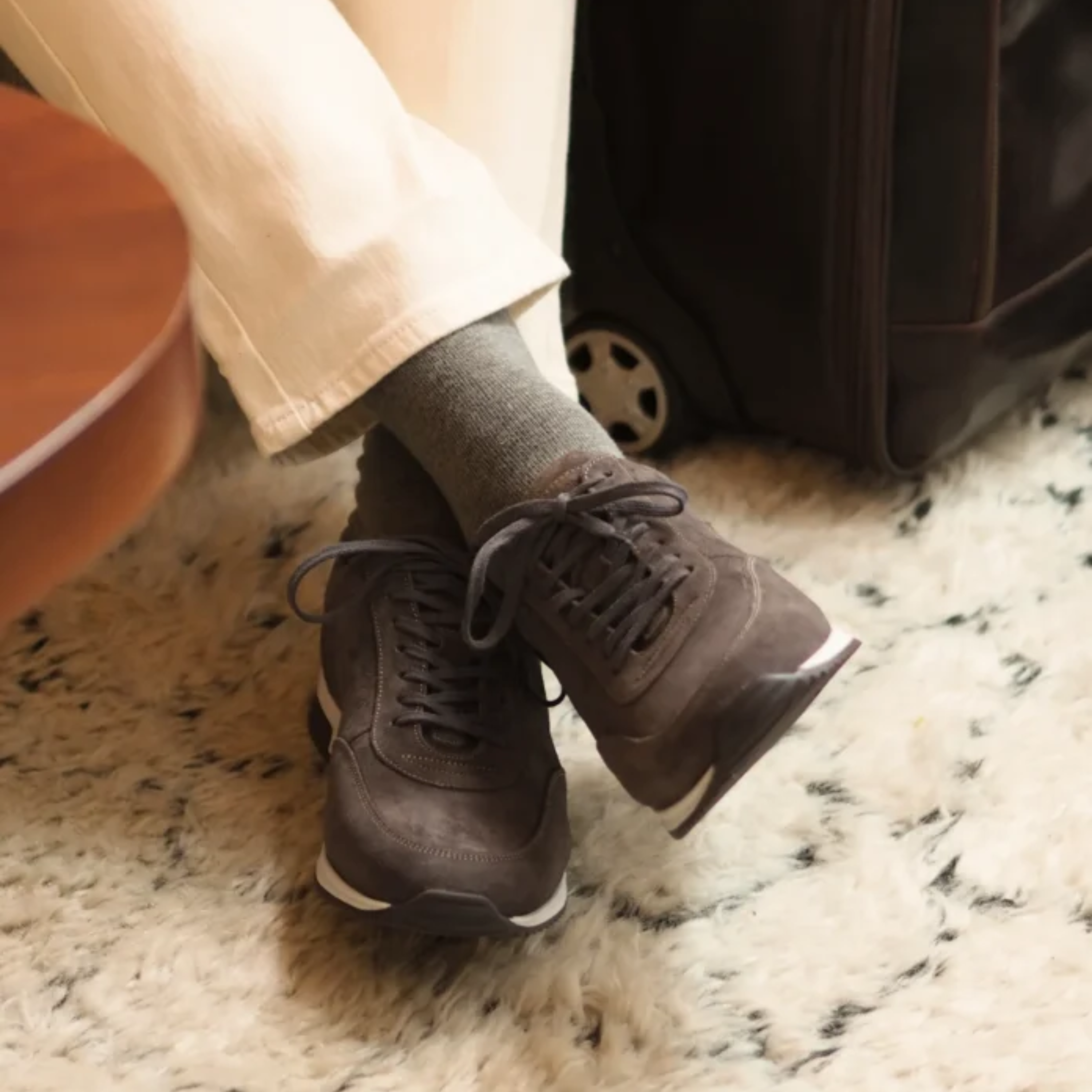 Loake Bannister Suede Trainers - Anthracite