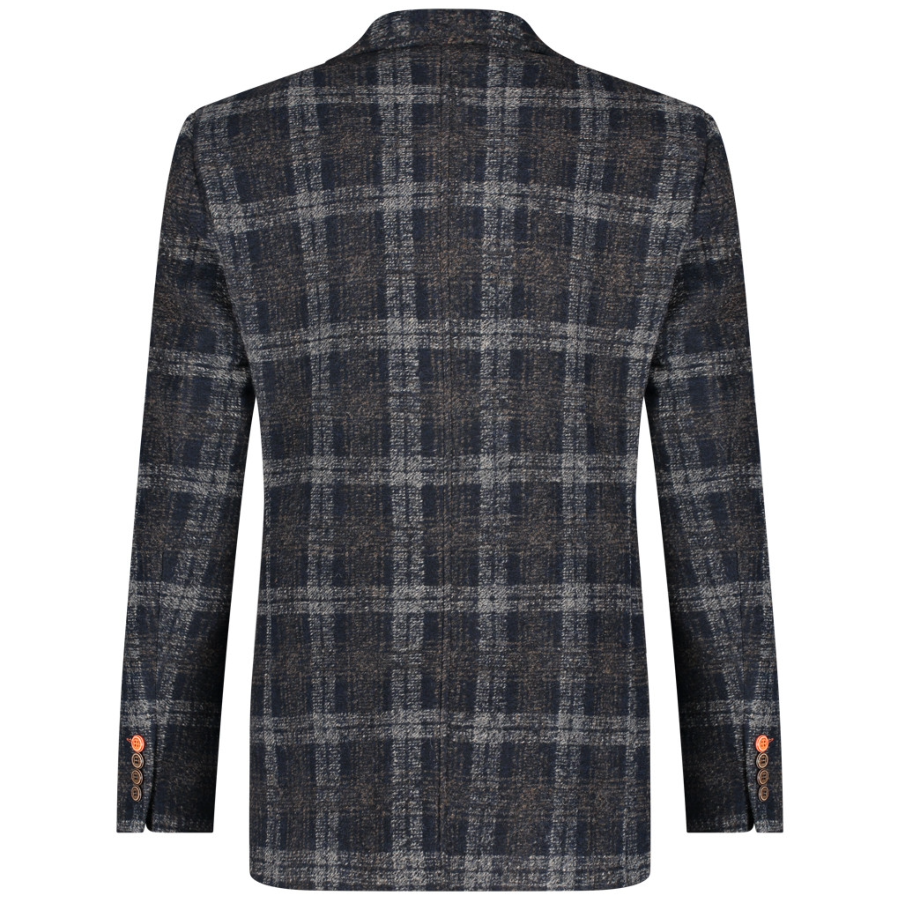 A Fish Named Fred Check Jacket - Navy & Chocolate Brown