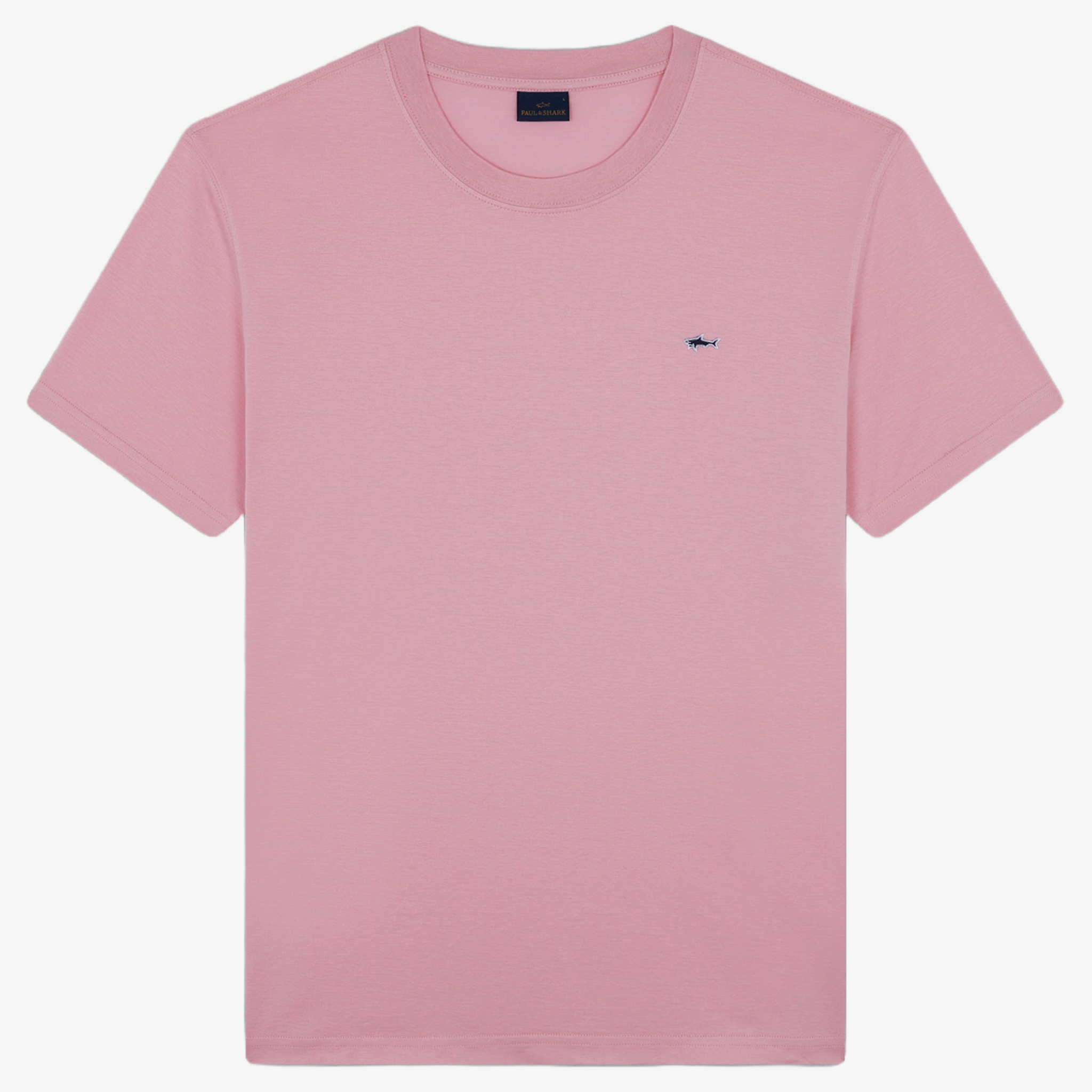 Paul Shark Cotton Jersey Shark Badge T Shirt Light Pink