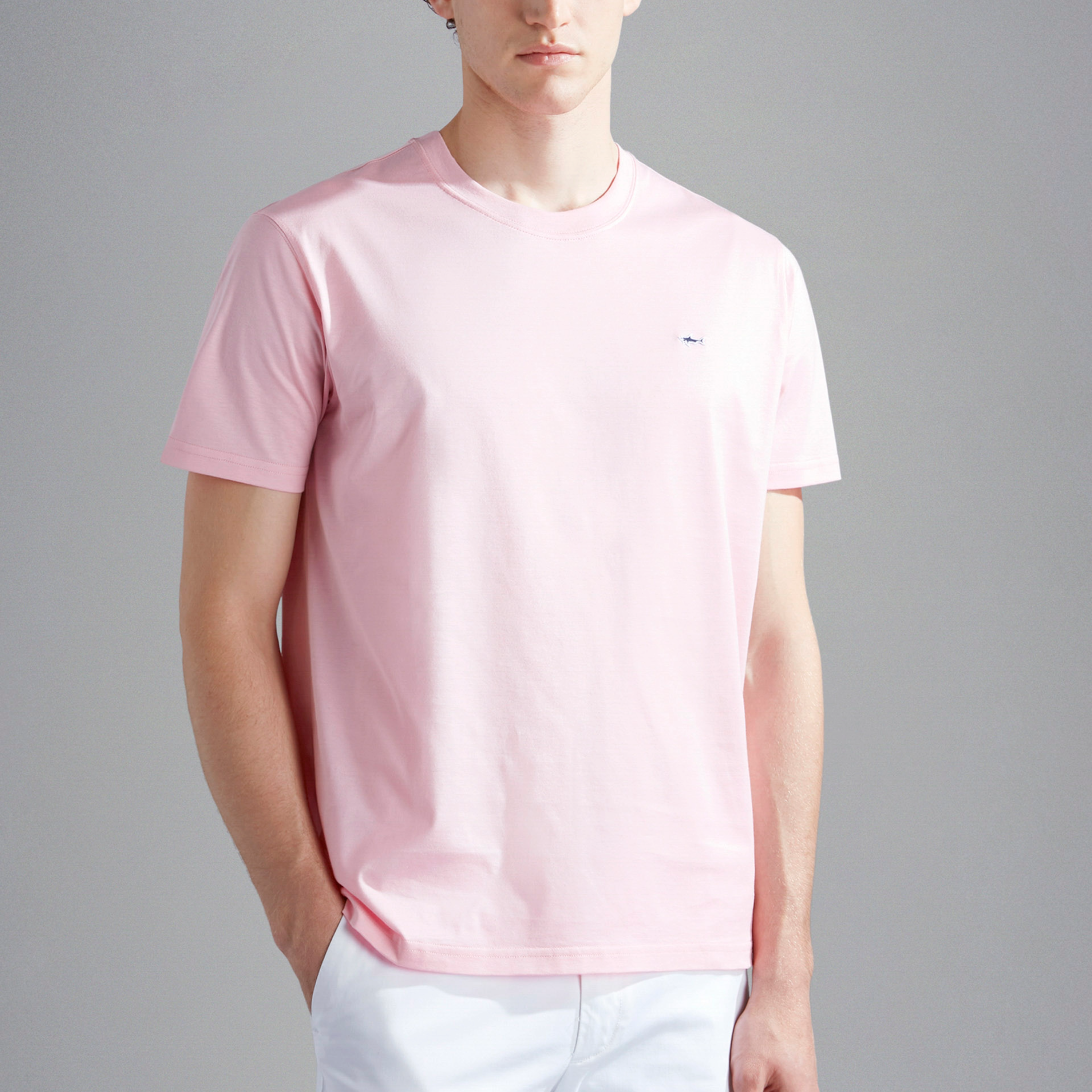 Paul & Shark Cotton Jersey Shark Badge T Shirt - Light Pink