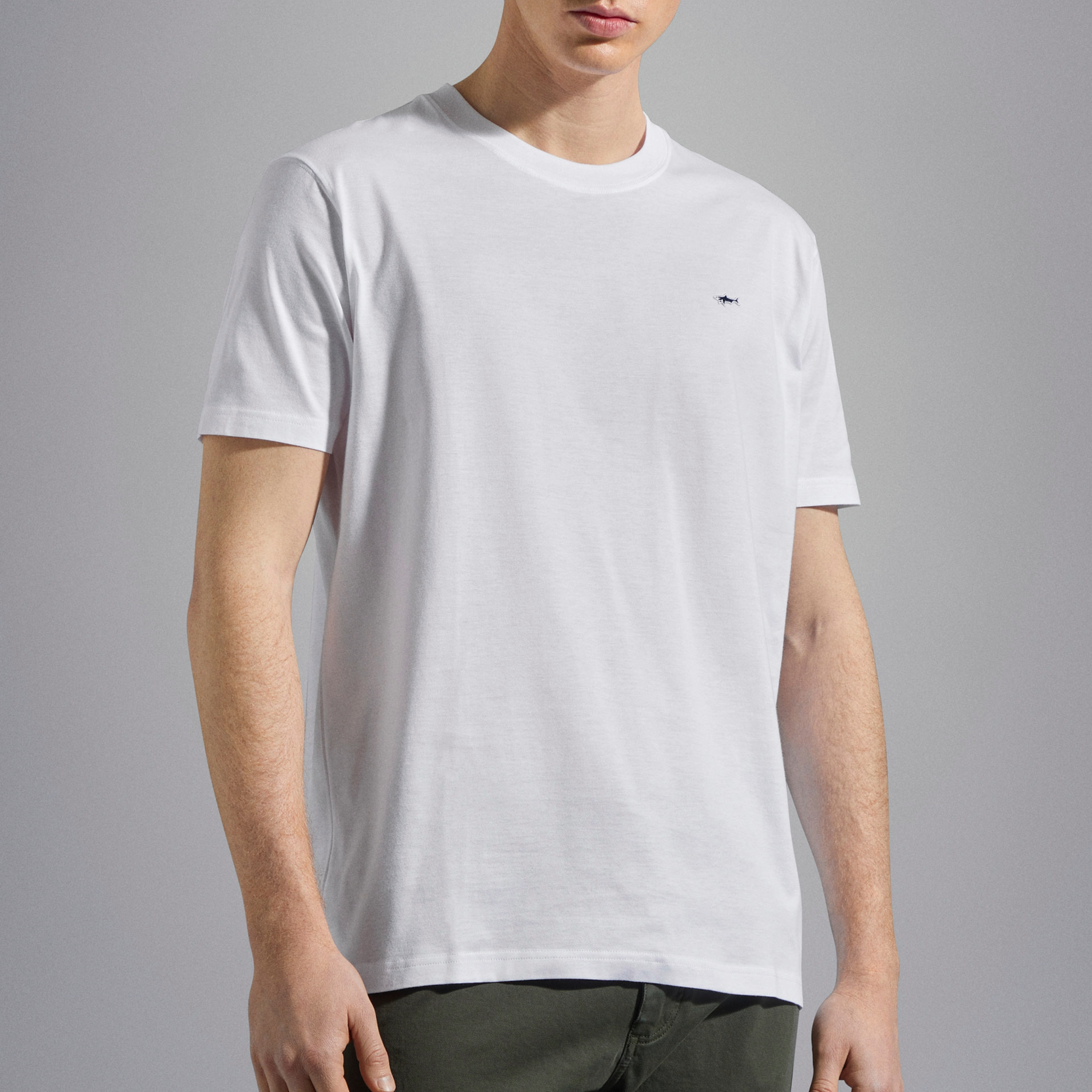 Paul & Shark Cotton Jersey Shark Badge T Shirt - White