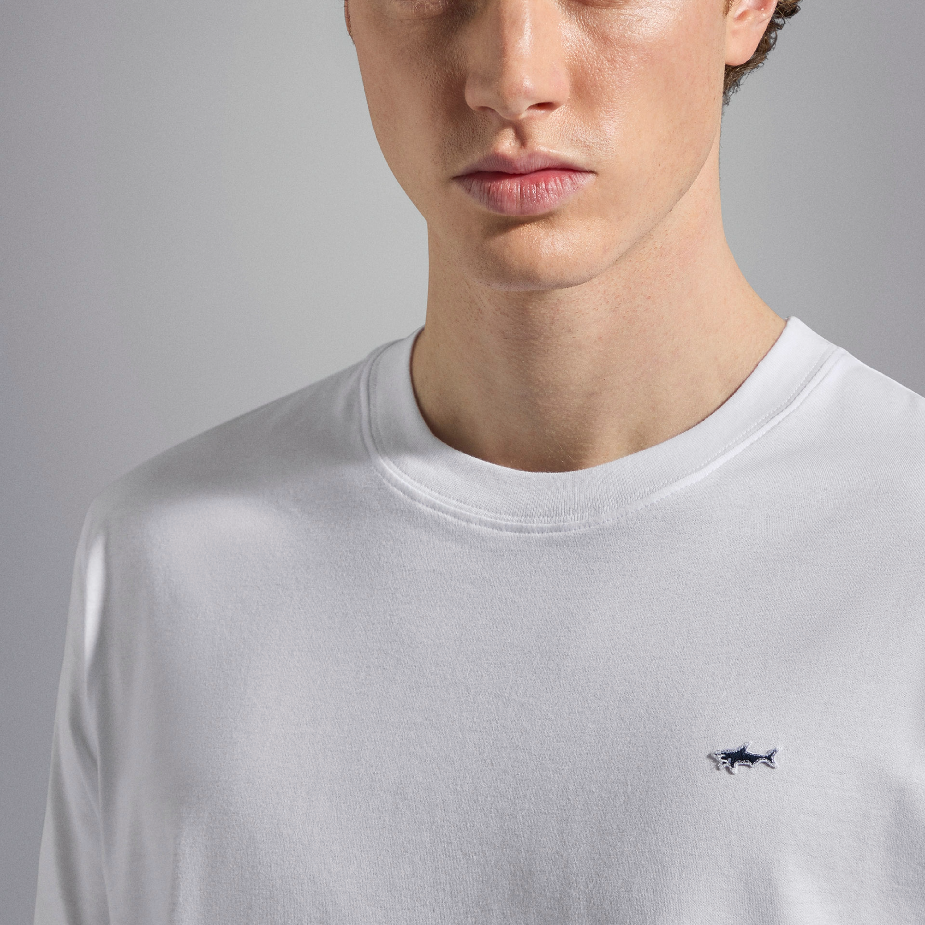 Paul & Shark Cotton Jersey Shark Badge T Shirt - White