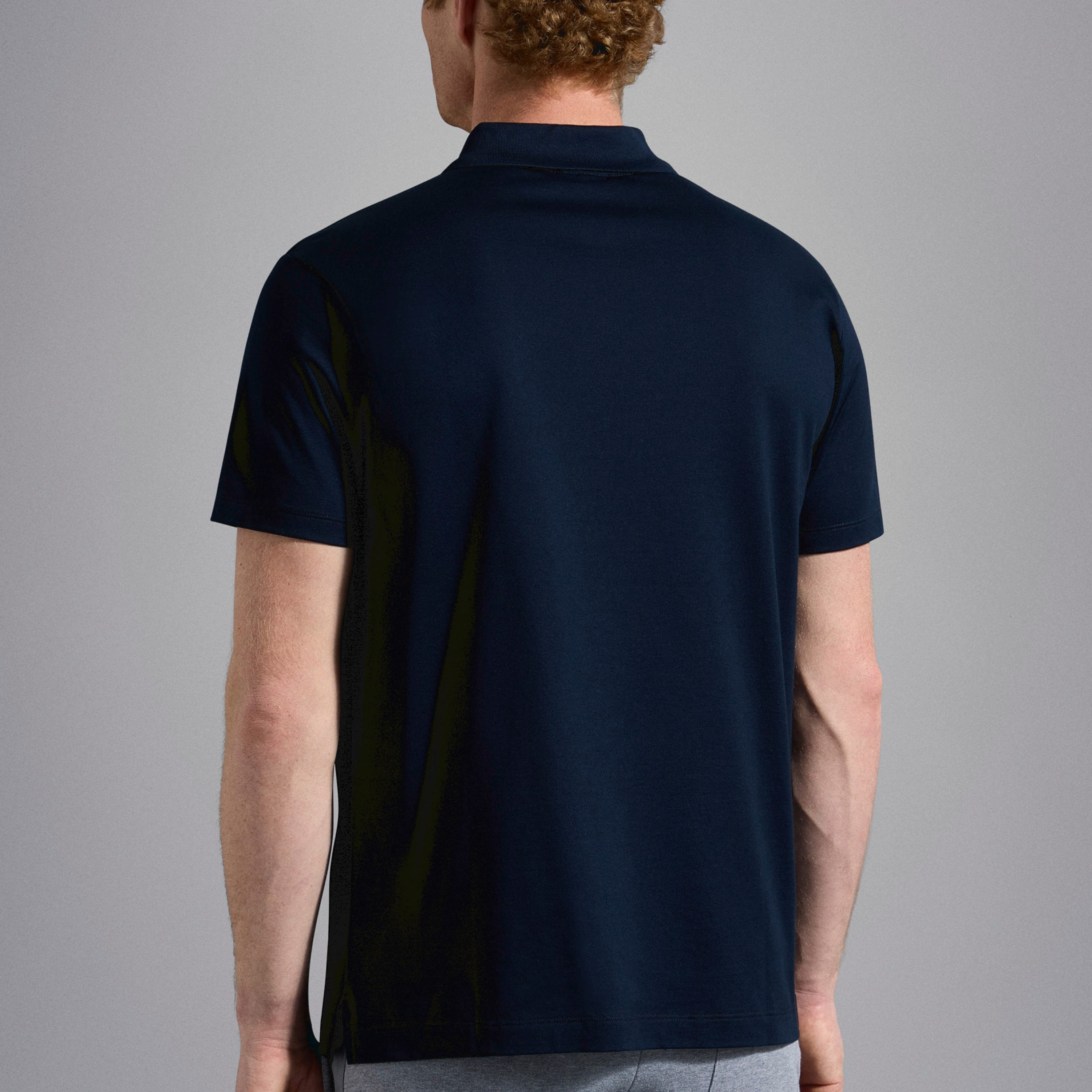 Paul & Shark Cotton Pique Shark Badge Polo Shirt - Blue