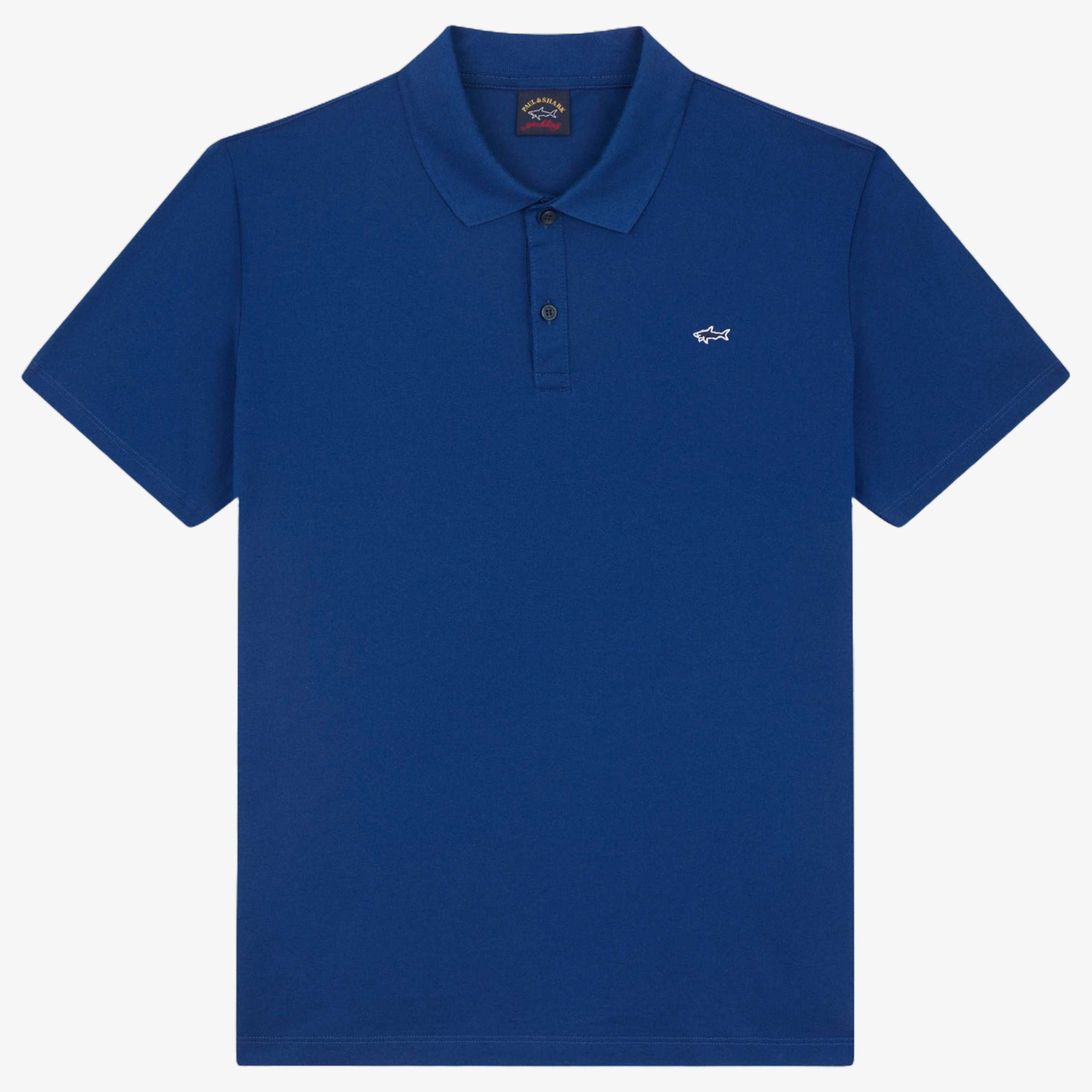 Paul & Shark Cotton Pique Shark Badge Polo Shirt - Bluette