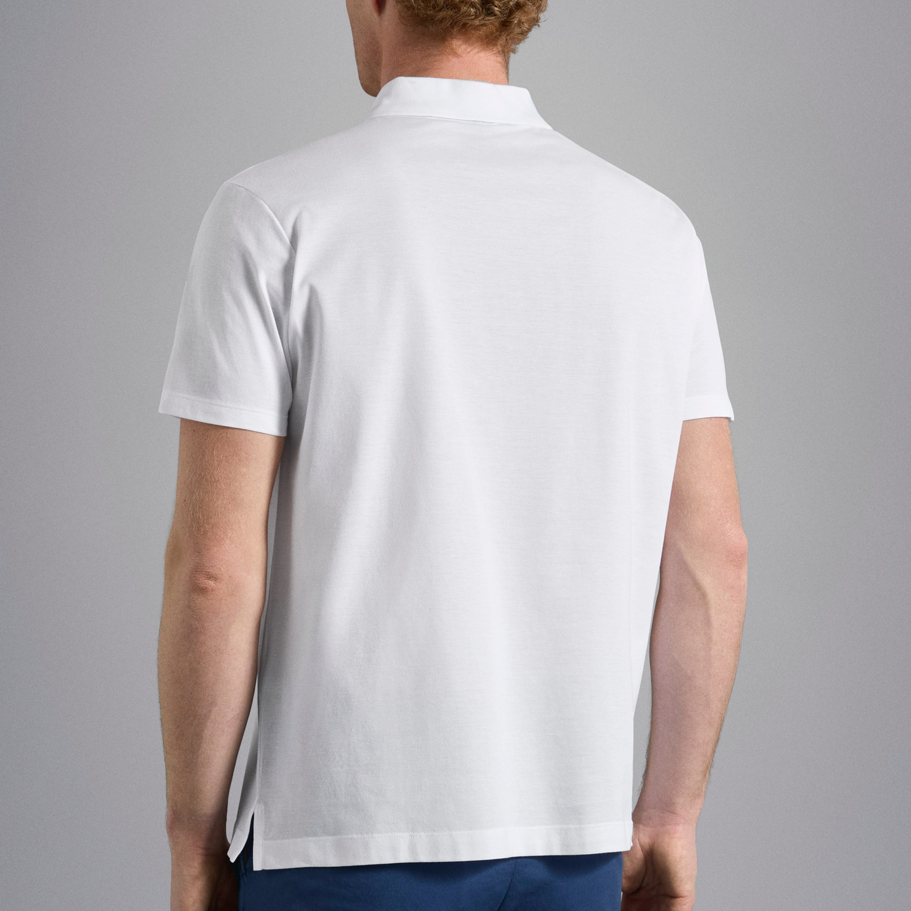 Paul & Shark Cotton Pique Shark Badge Polo Shirt - White