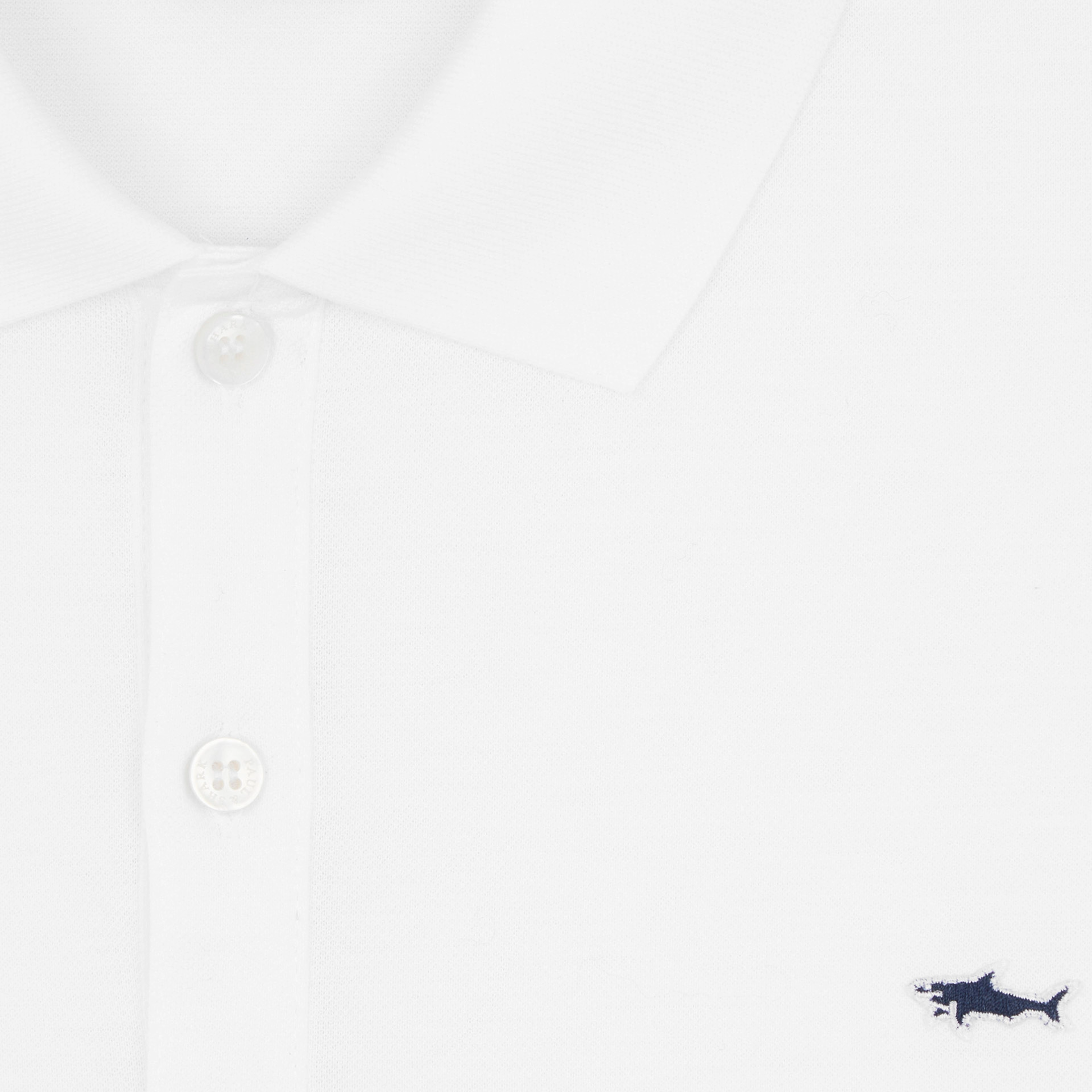 Paul & Shark Cotton Pique Shark Badge Polo Shirt - White