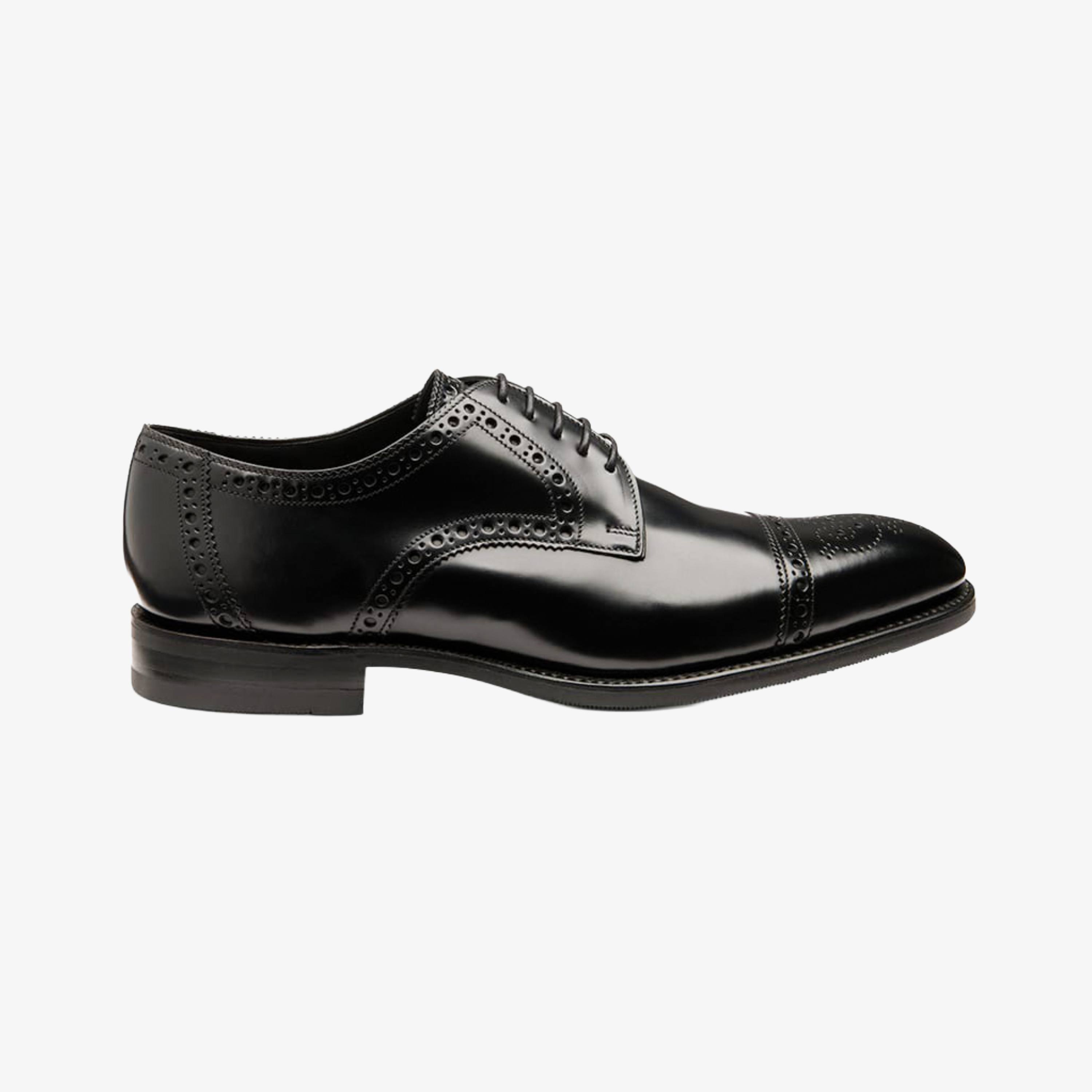 Loake Eldon Leather Shoes - Black Polished Leather