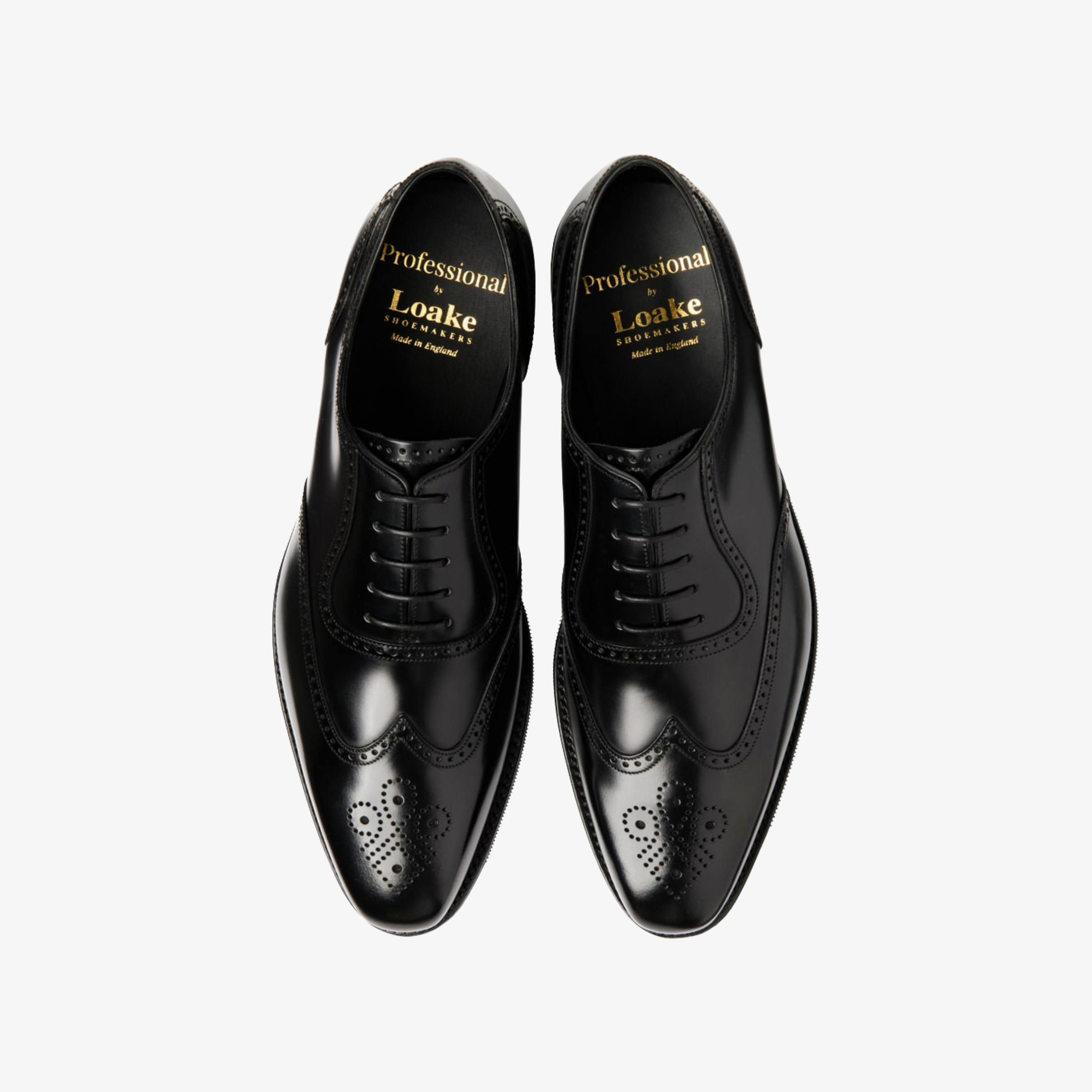 Loake Eldon Leather Shoes - Black Polished Leather