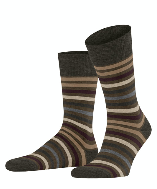 FALKE Tinted Stripe Socks in Brown-Beige