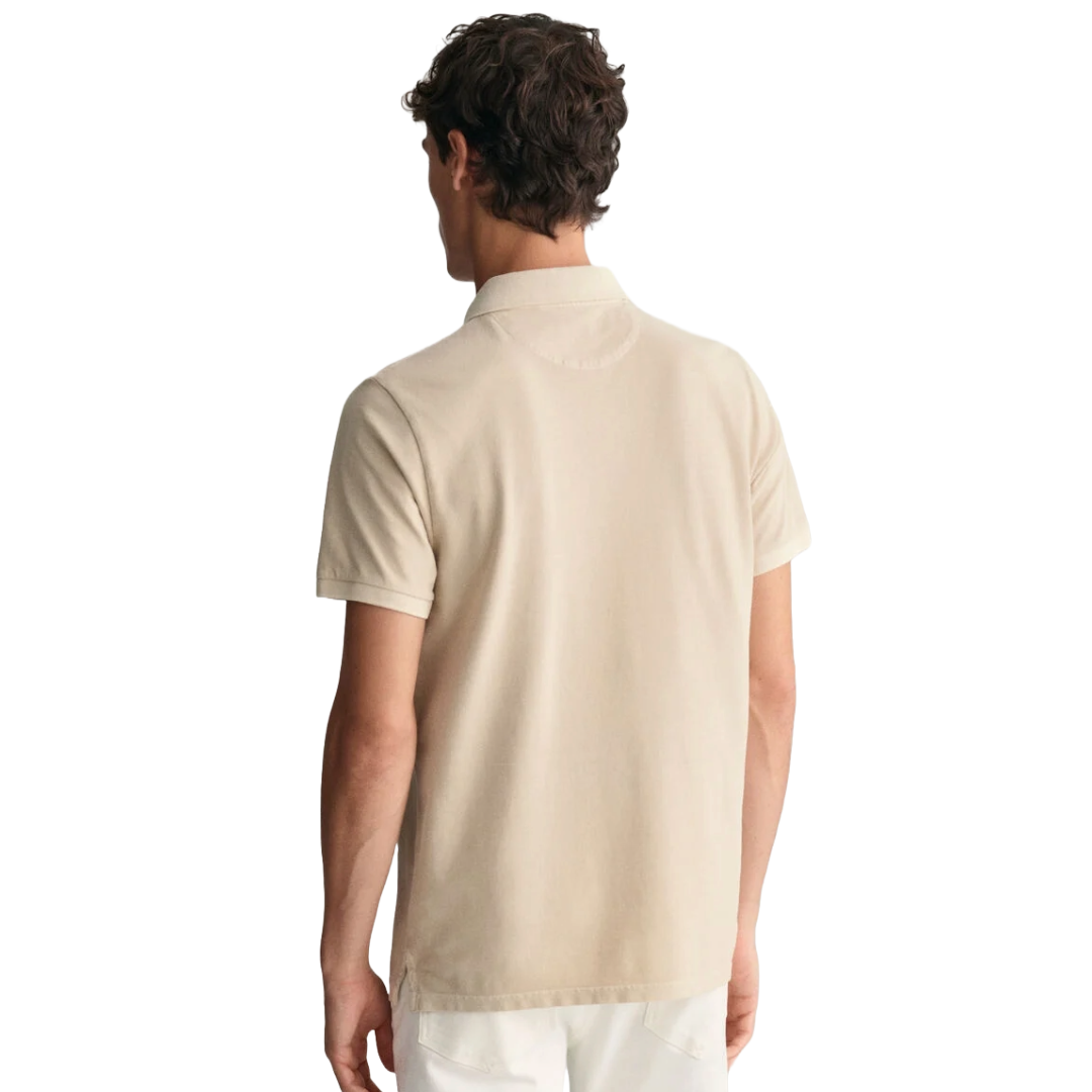 Gant Sunfaded Pique Polo Shirt - Light Beige