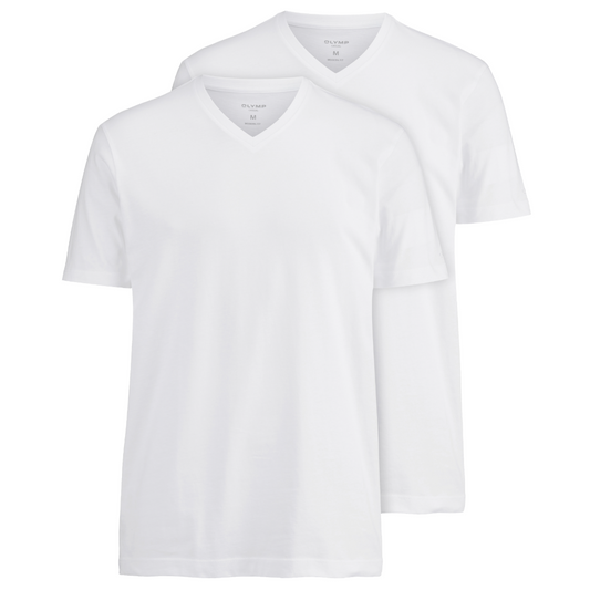 Olymp 2 Pack V Neck T Shirt - White