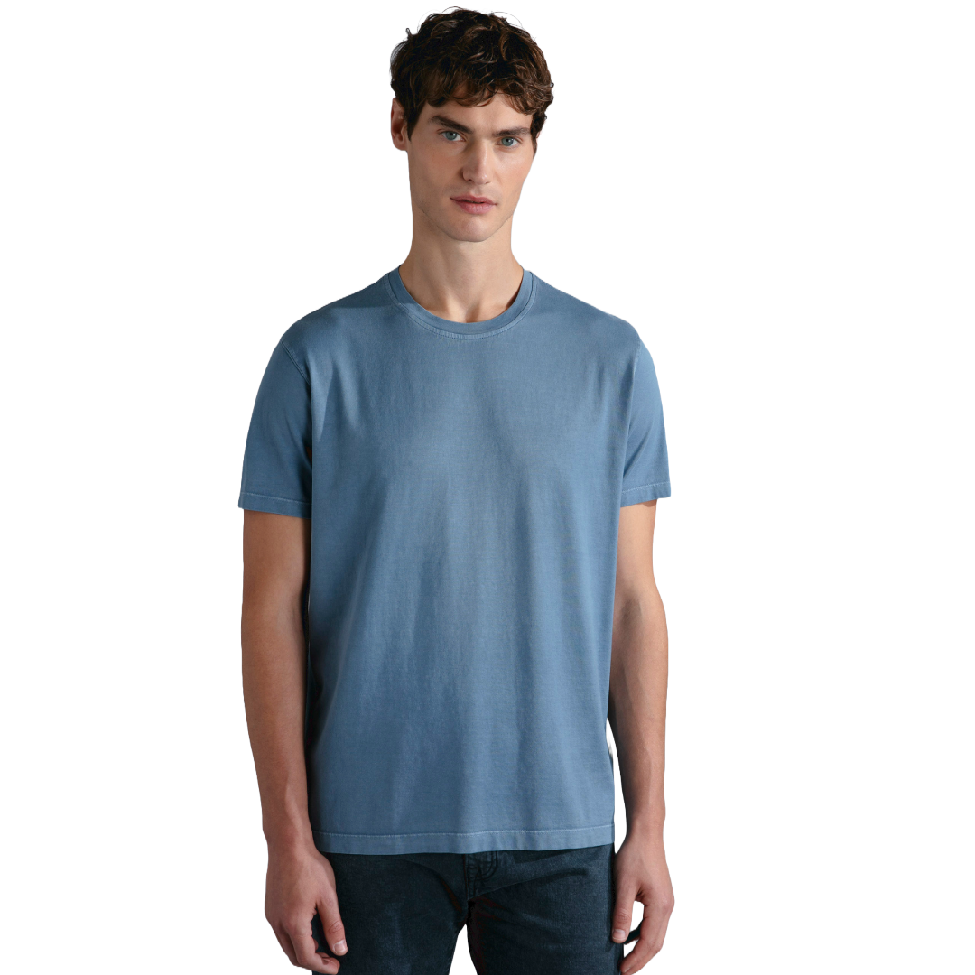 Paul & Shark Garment Dyed Cotton T Shirt - Blue