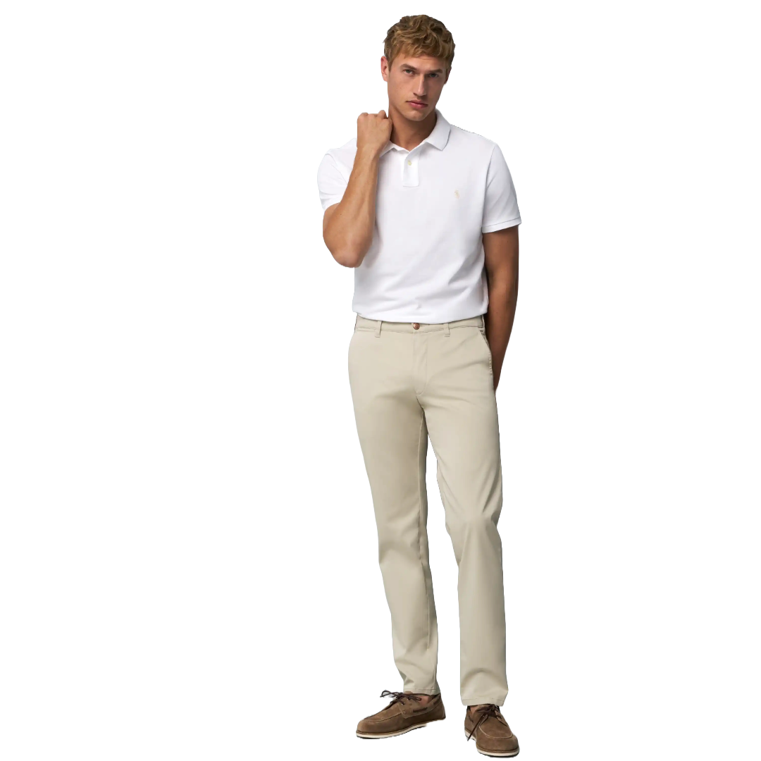 M5 by Meyer Slim Fit Stretch Chinos - Light Beige