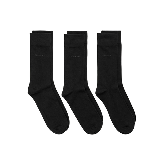 Gant 3-Pack Soft Cotton Socks - Black
