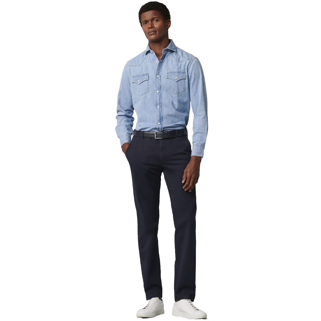 Meyer Bonn Modern Fit Chinos - Navy