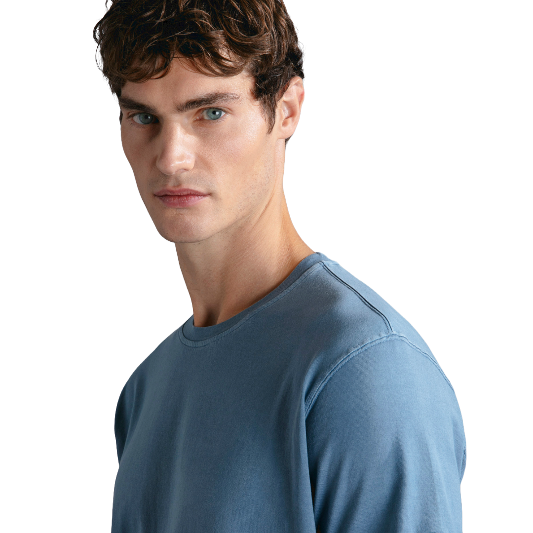 Paul & Shark Garment Dyed Cotton T Shirt - Blue