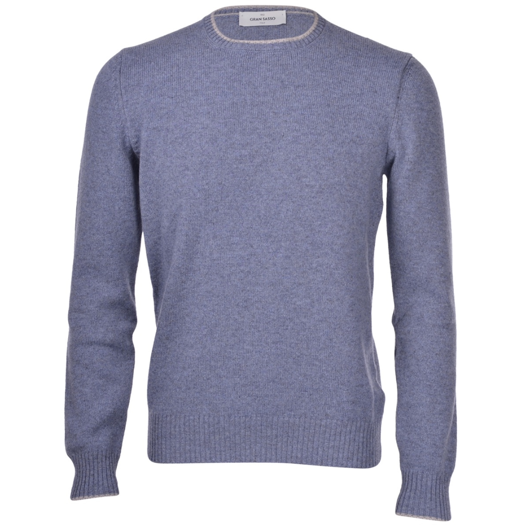 Gran Sasso Super Geelong Crew Neck Knitwear - Light Blue