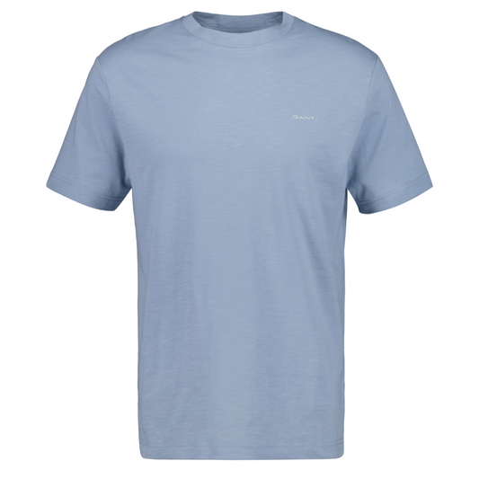 Gant Slub Texture Short Sleeve T-Shirt - Light Blue