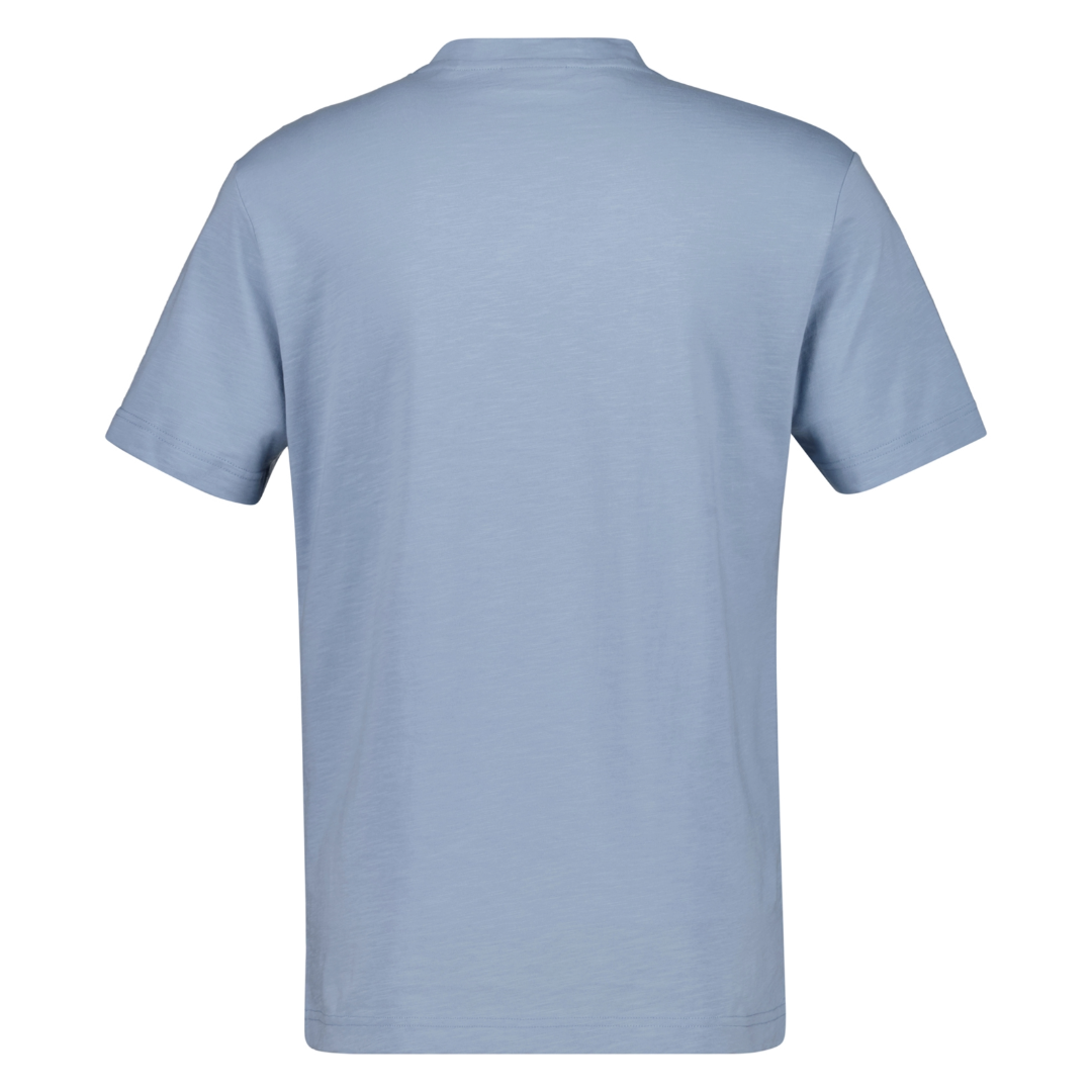 Gant Slub Texture Short Sleeve T-Shirt - Light Blue