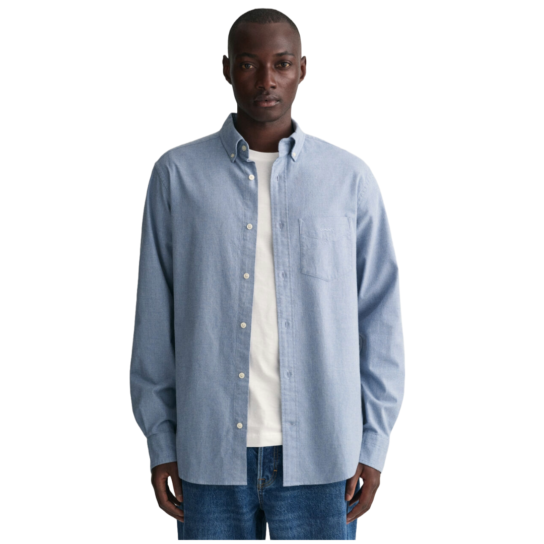 Gant Flannel Melange Shirt - Blue