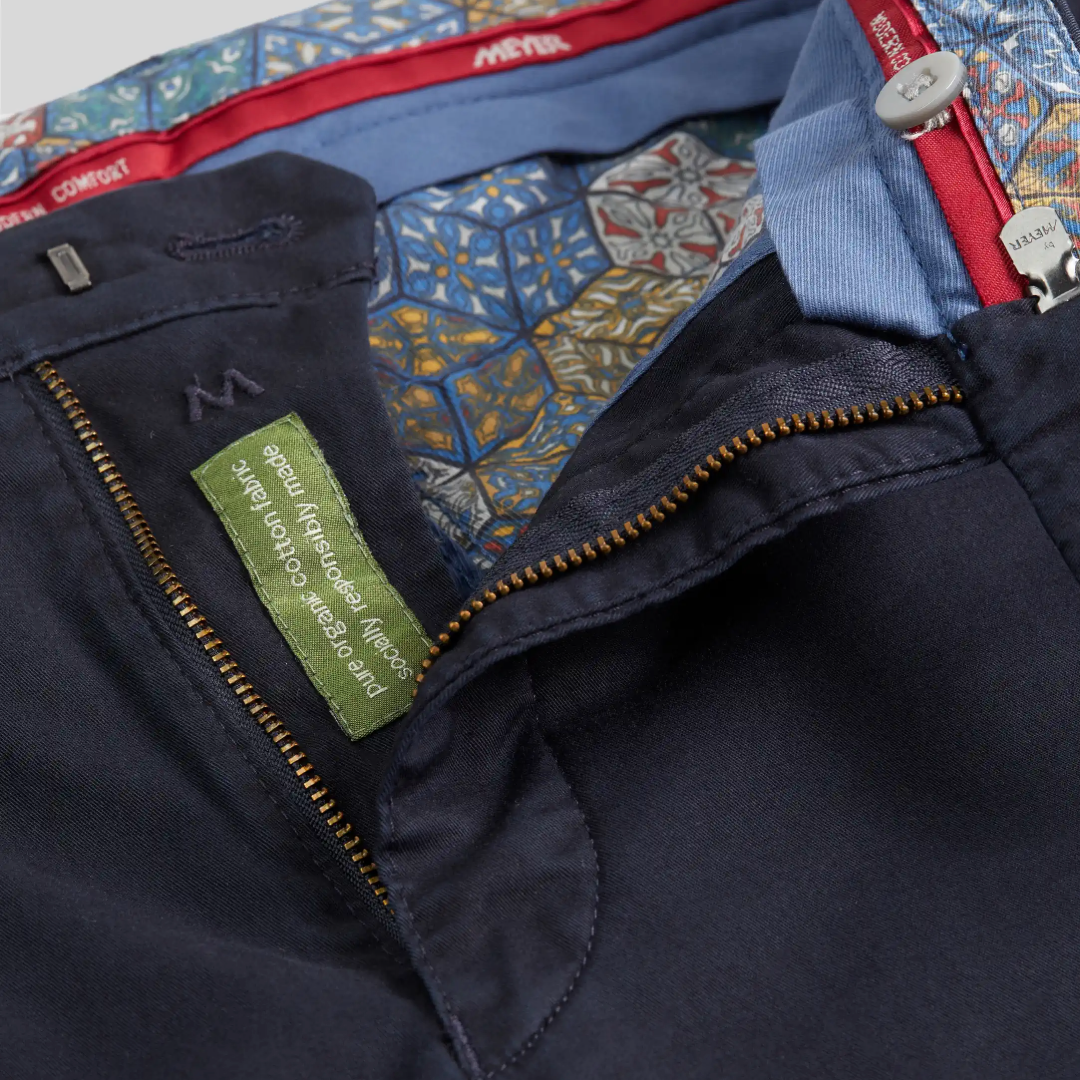 Meyer Bonn Modern Fit Chinos - Navy