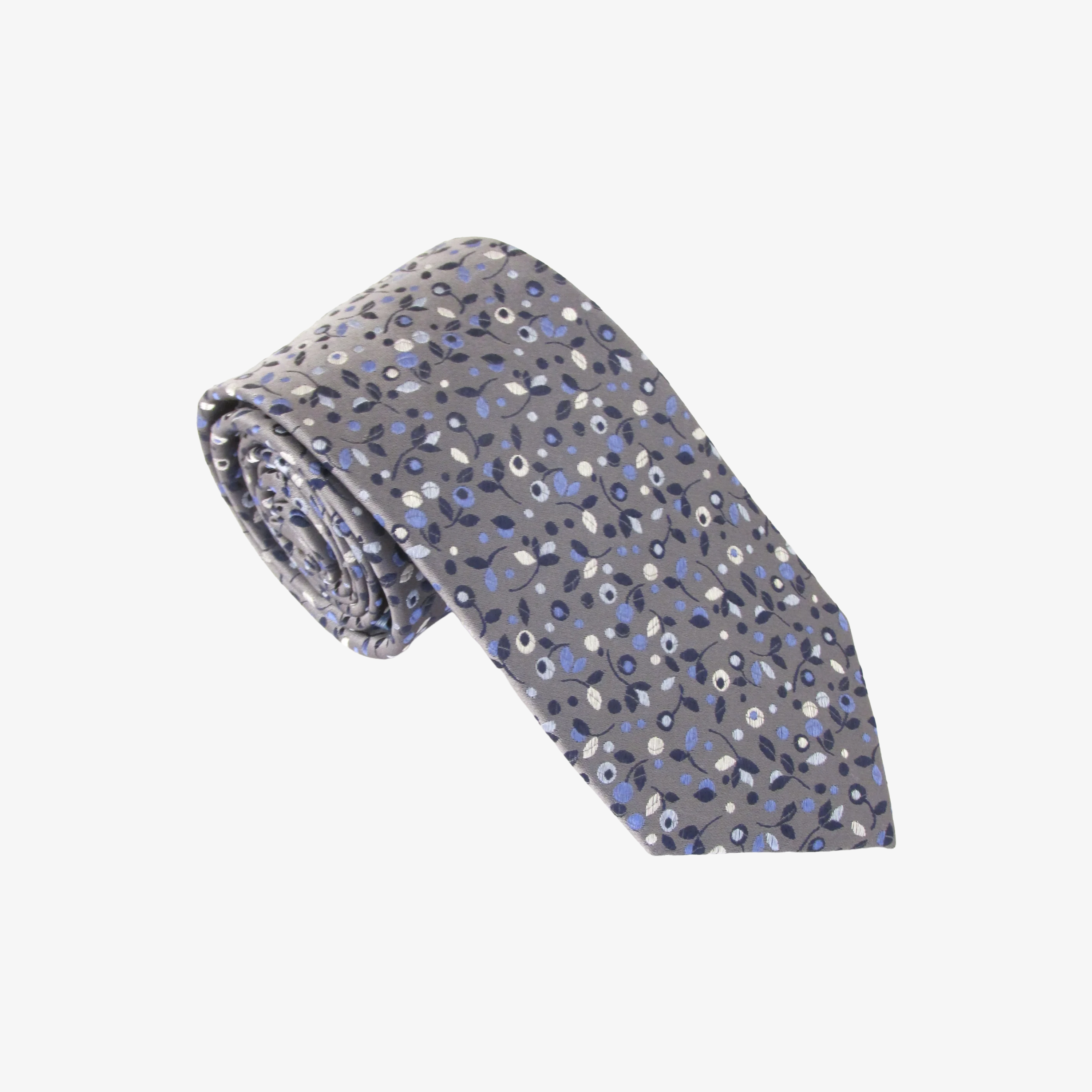Van Buck Berries Silk Tie - Grey
