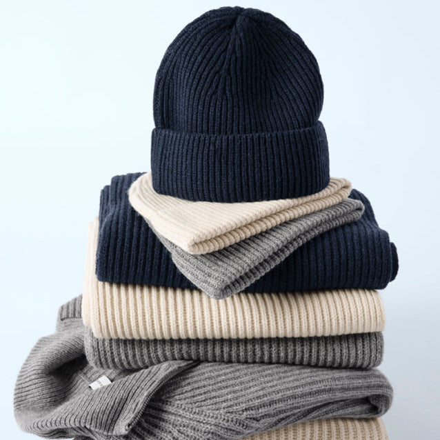 Roy Robson Chunky Rib Knitted Hat - Dark Blue