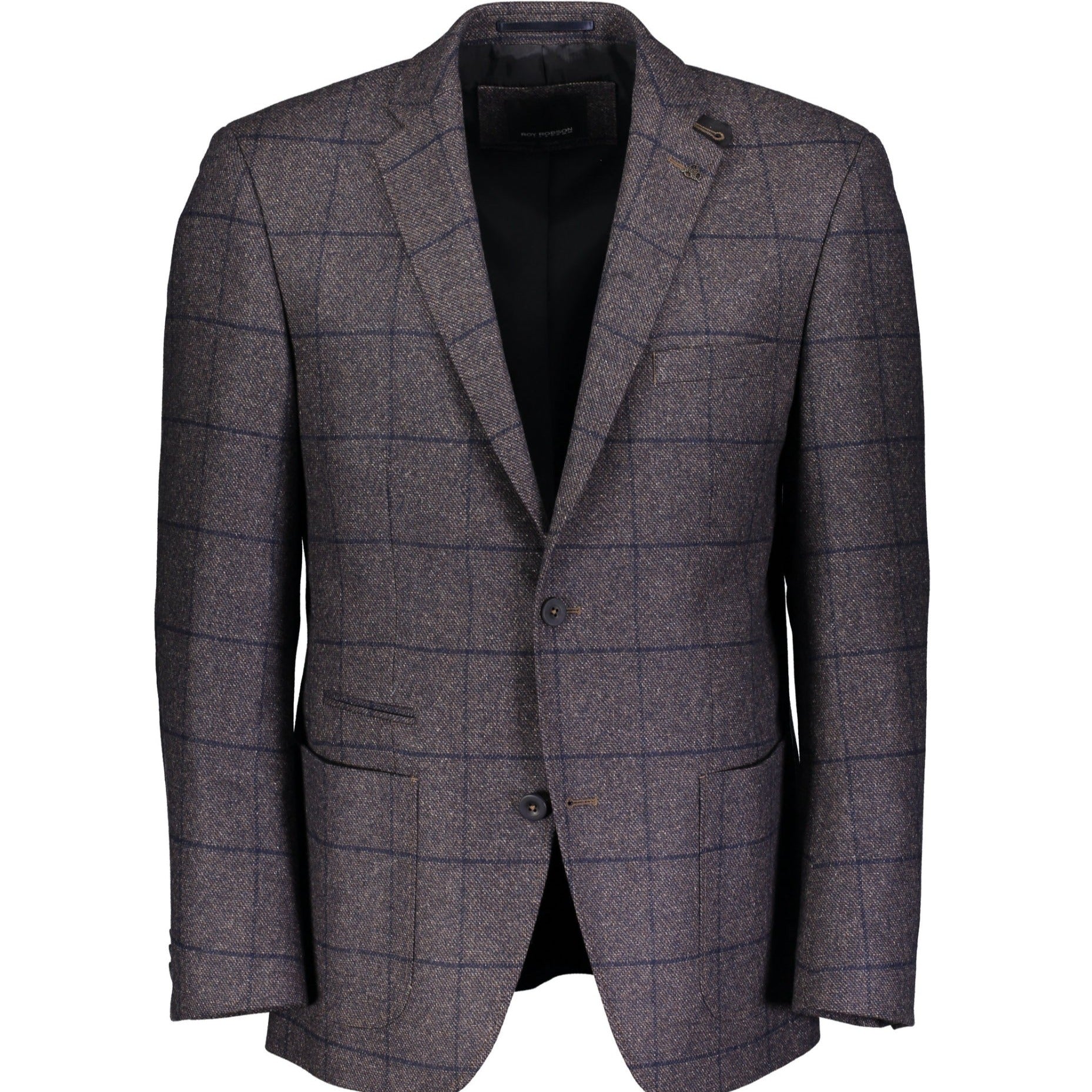 Roy Robson Regular Fit Check Jacket - Brown