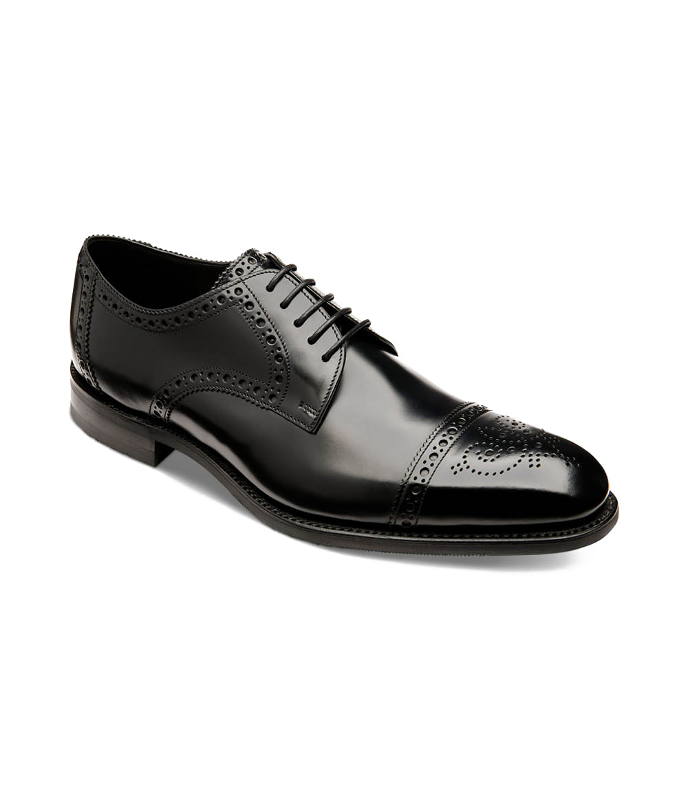 Loake Eldon Leather Shoes - Black Polished Leather