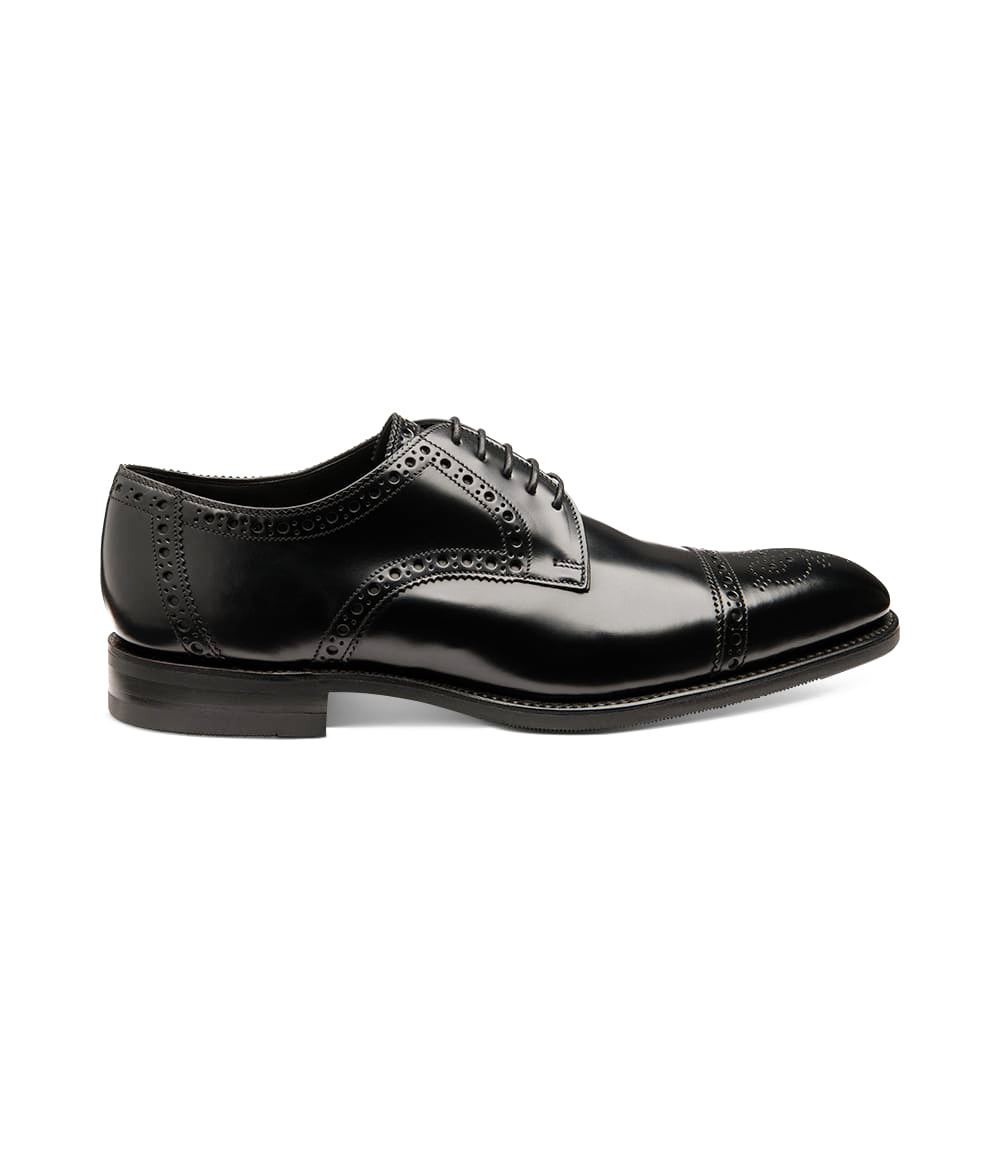 Loake Eldon Leather Shoes - Black Polished Leather