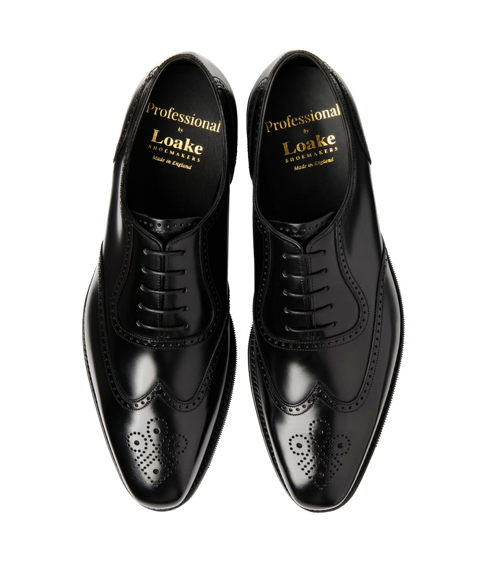 Loake Eldon Leather Shoes - Black Polished Leather