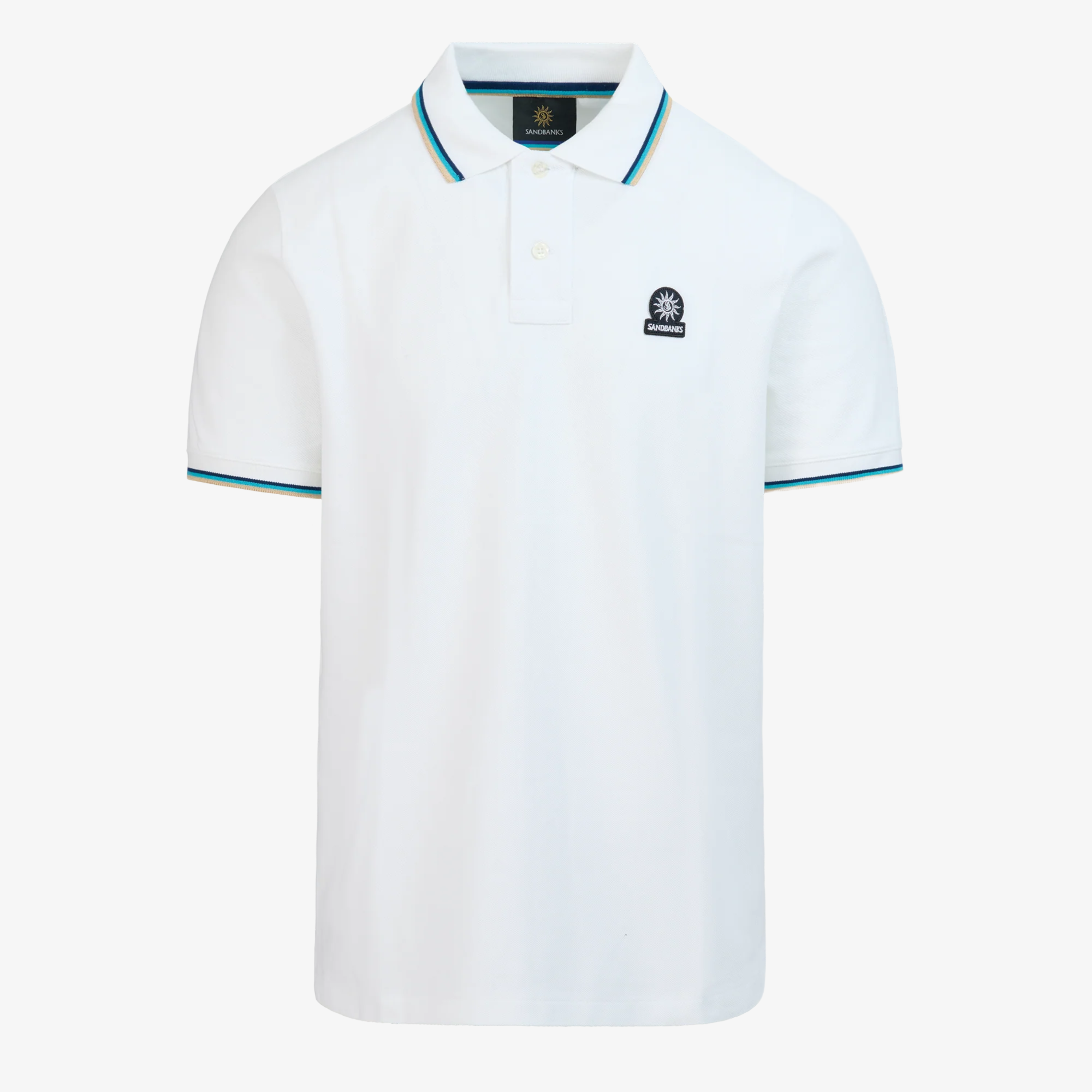 Sandbanks Badge Logo Polo Shirt - White