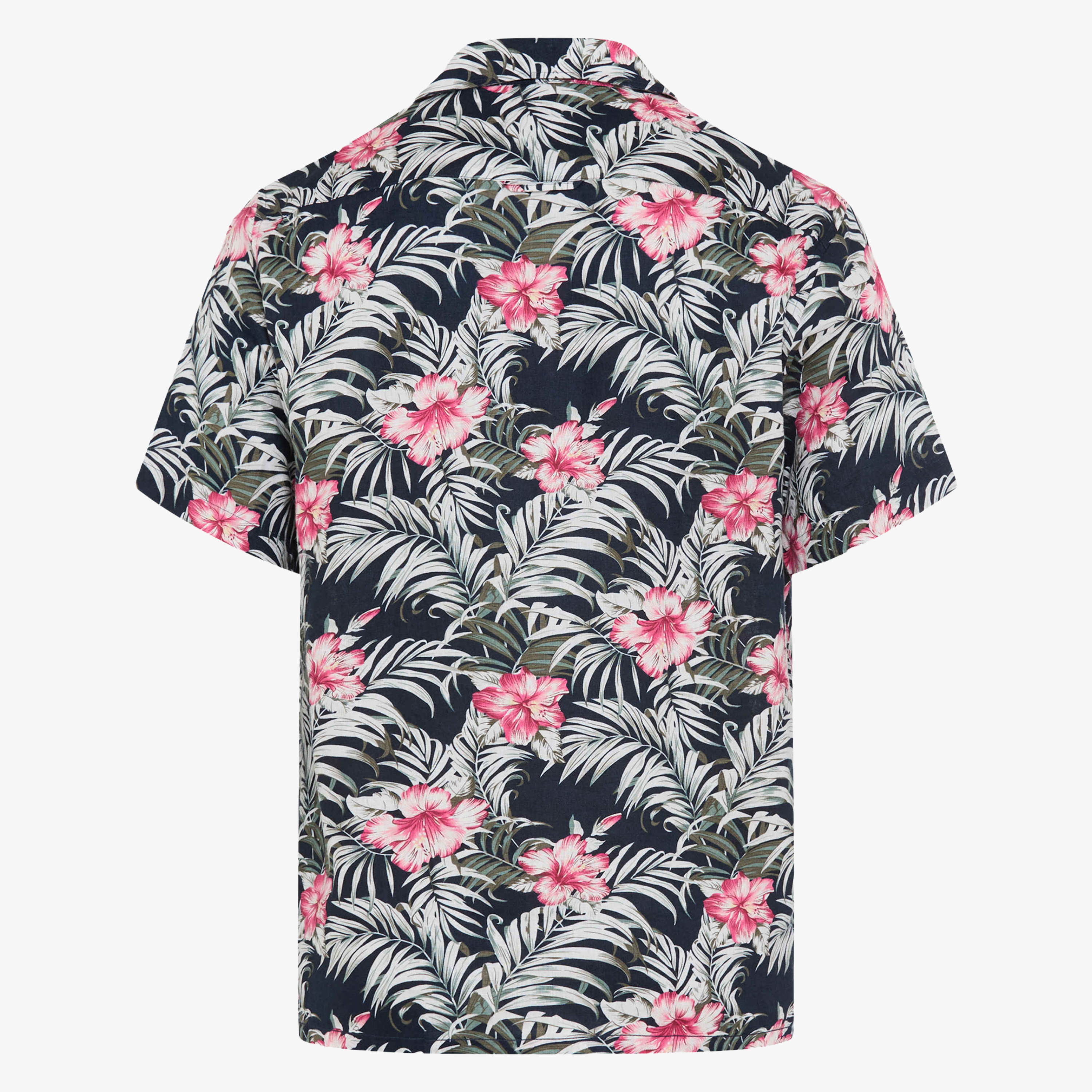 Brax Luke Printed Short Sleeve Linen Shirt - Raspberry