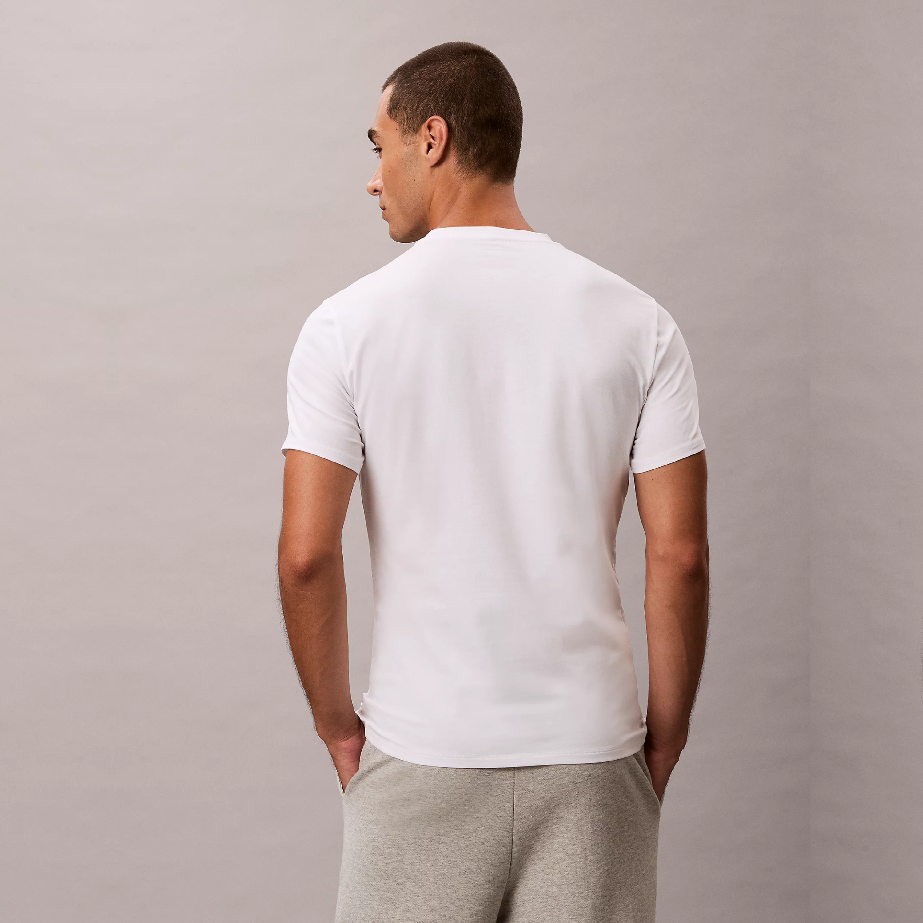 Calvin Klein Slim Cotton Stretch T-Shirts 3 Pack - White