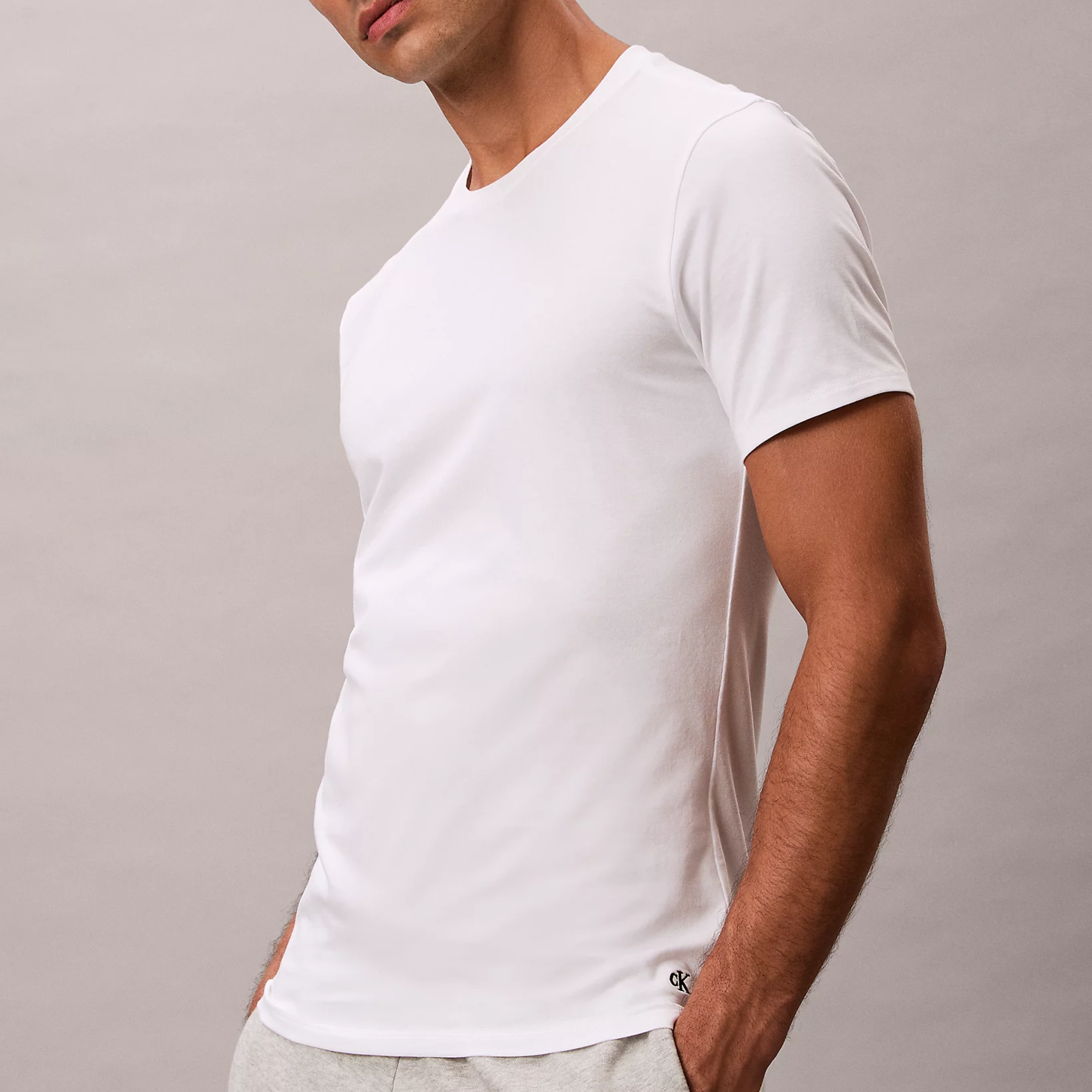 Calvin Klein Slim Cotton Stretch T-Shirts 3 Pack - White