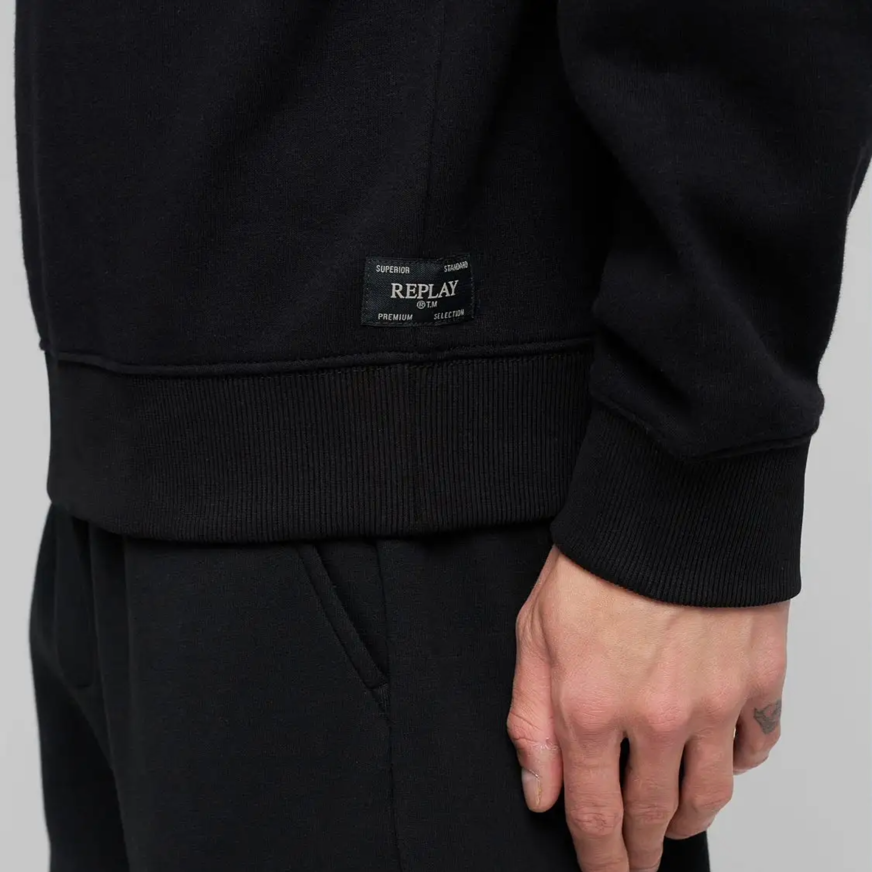 Replay Cotton-Blend Hoody - Black