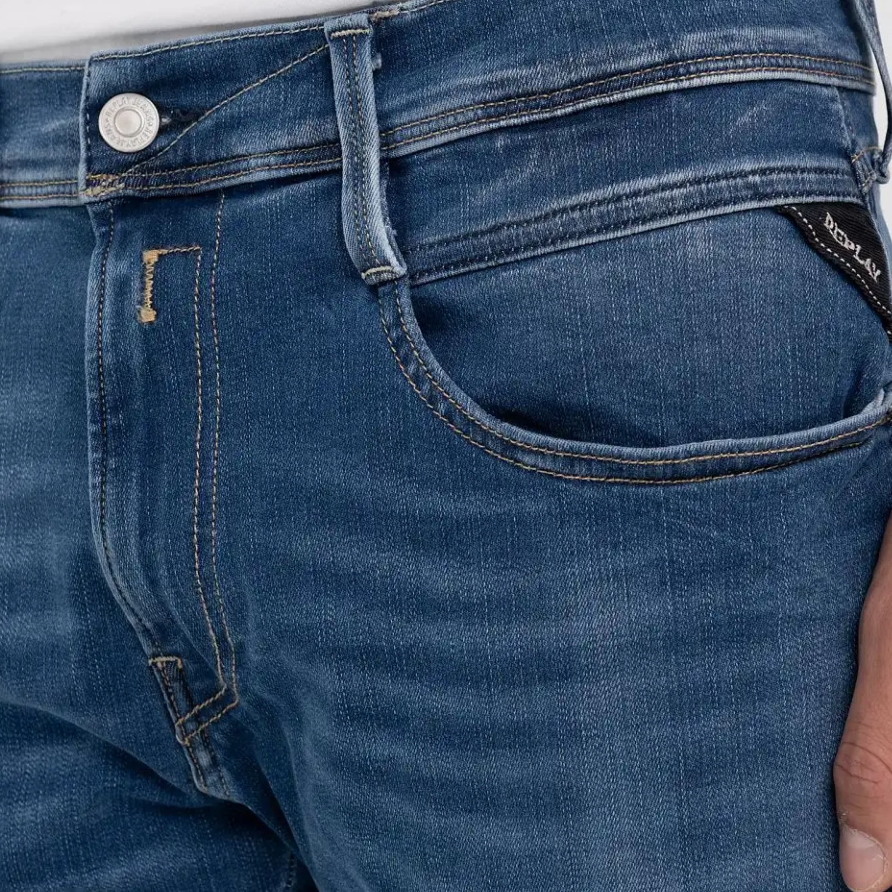 Replay Anbass Hyperflex Slim Fit Jeans - Dark Indigo